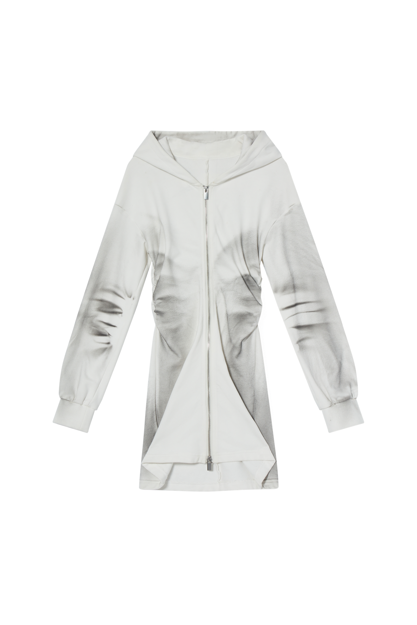 spray-painted hoodie dress