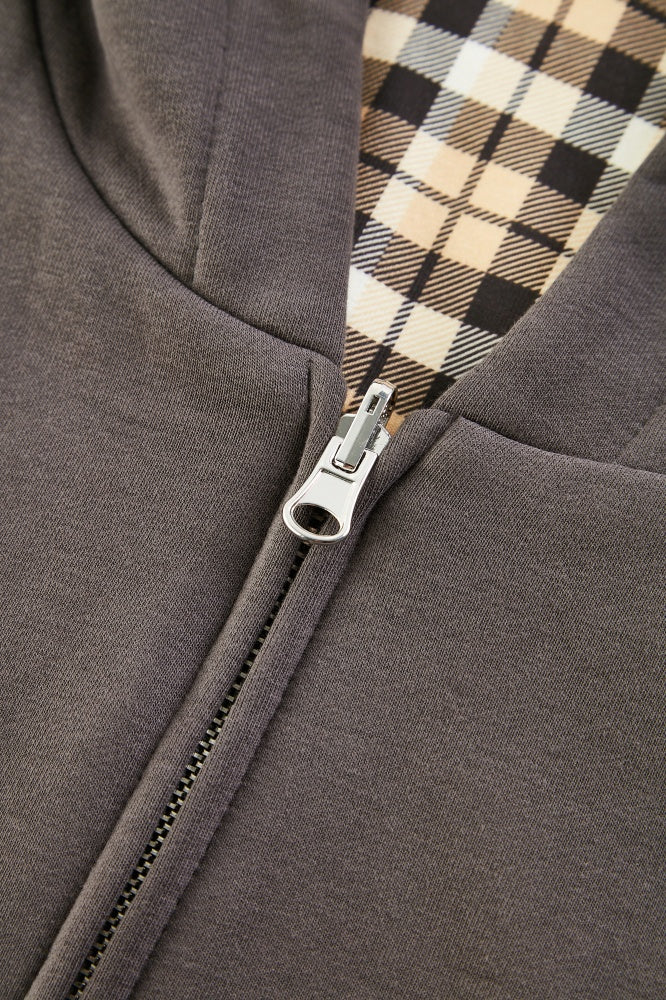 Reversible Plaid Oversized Hoodie