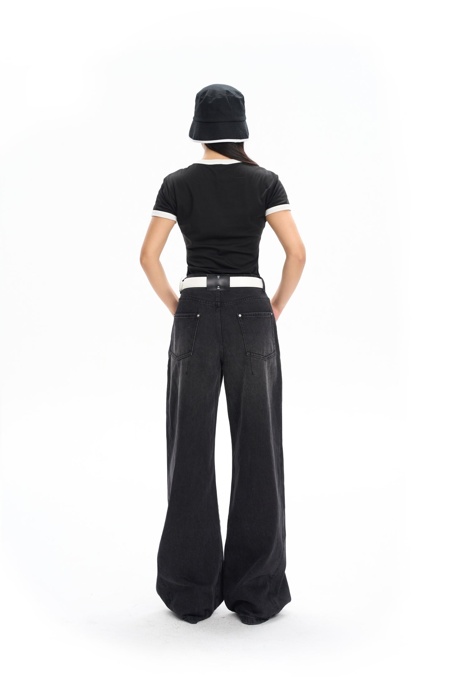 Contrast Paneled Short-Sleeve Top