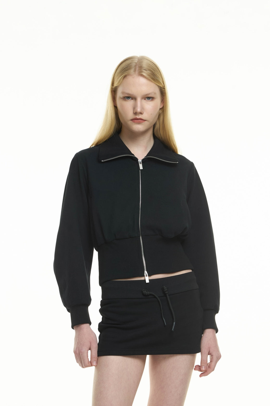 lapel slim-fit hoodie