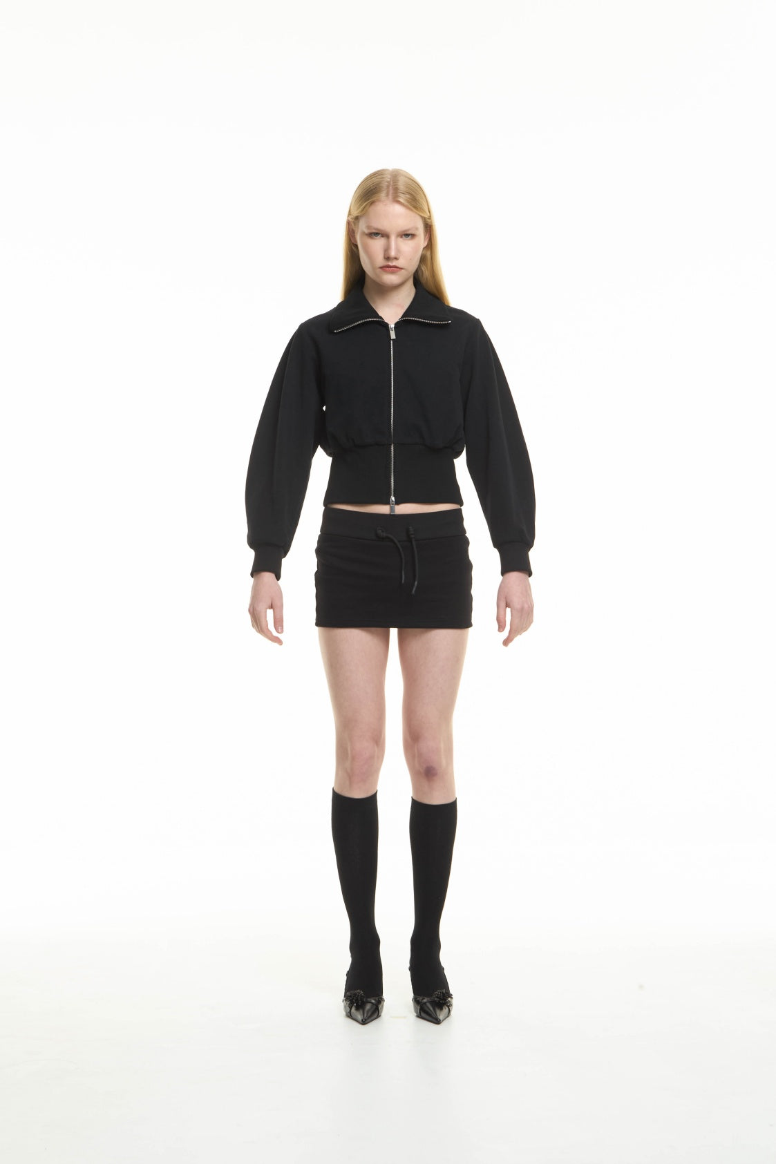 lapel slim-fit hoodie