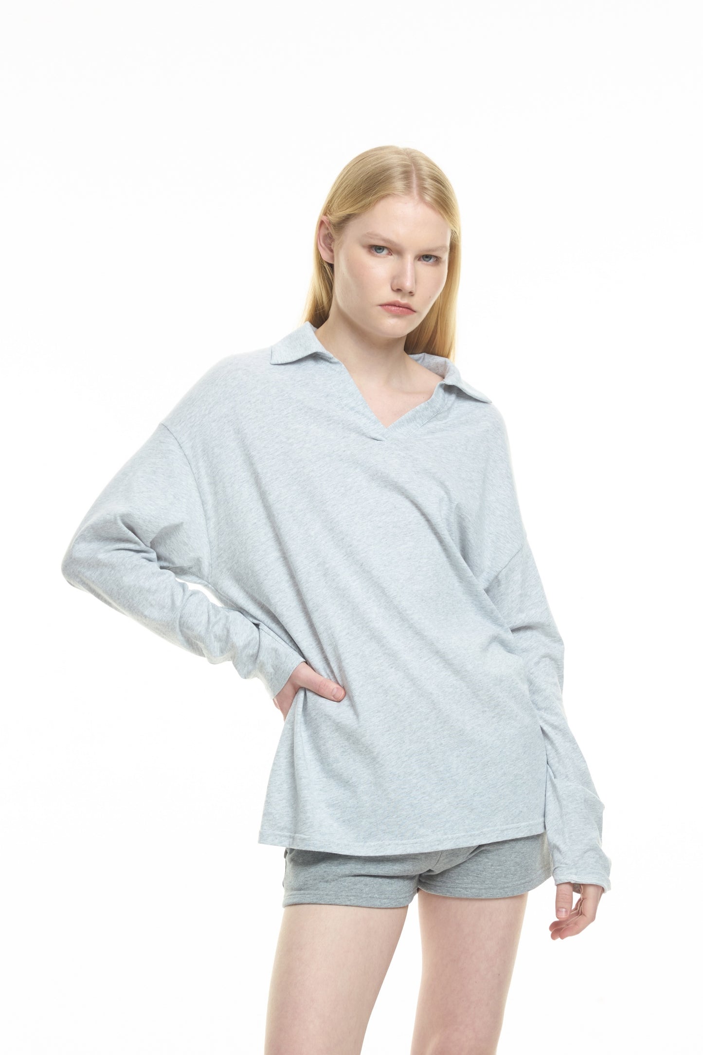 oversized loose-fit polo shirt