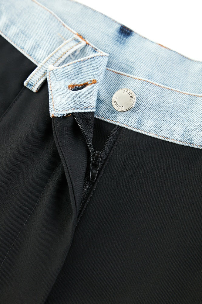 Denim Waistband Tailored Trousers