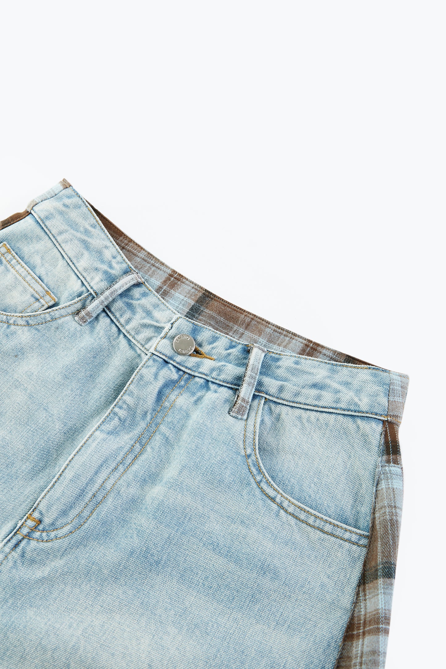 Plaid Baggy Jeans