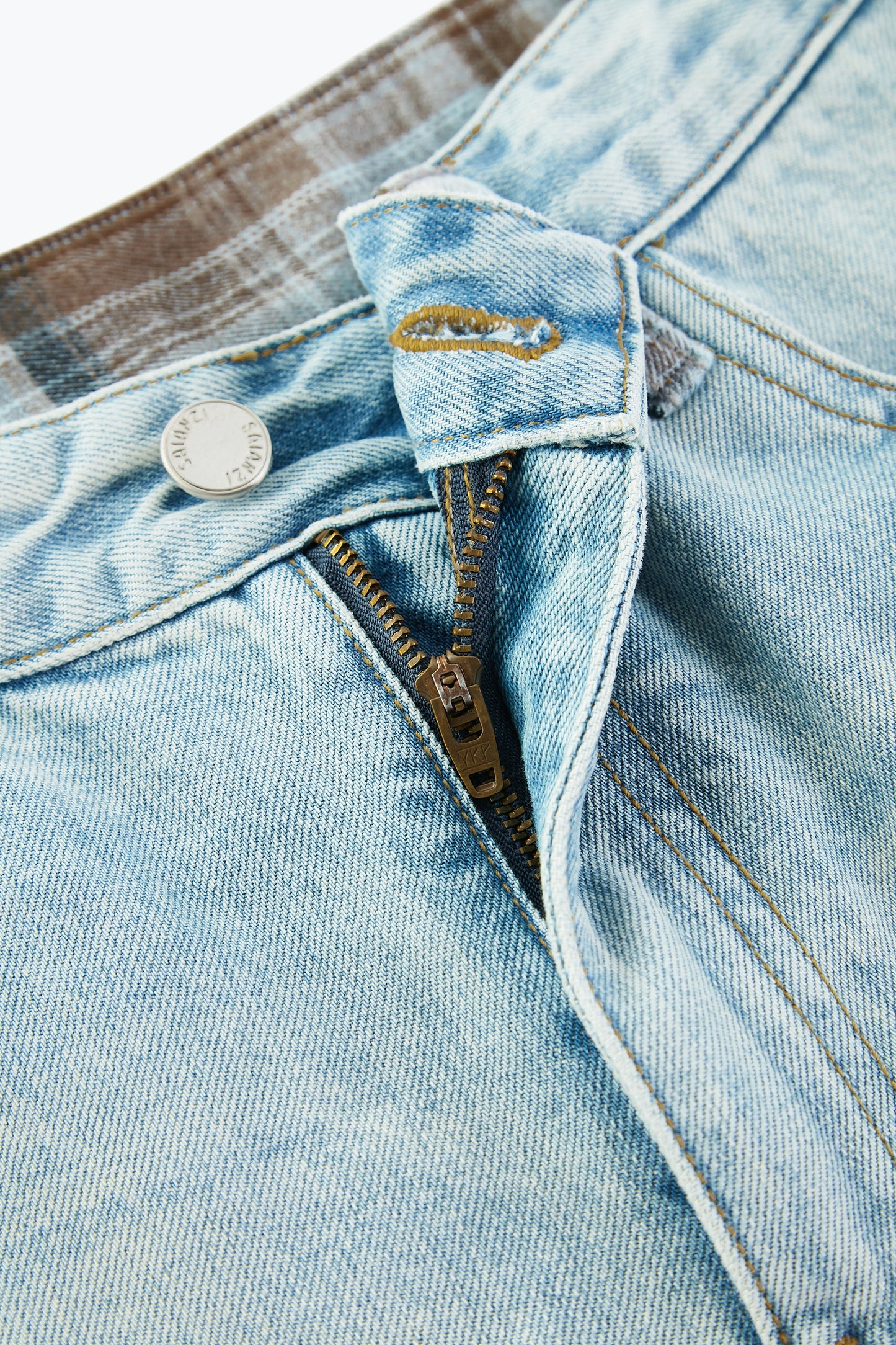 Plaid Baggy Jeans