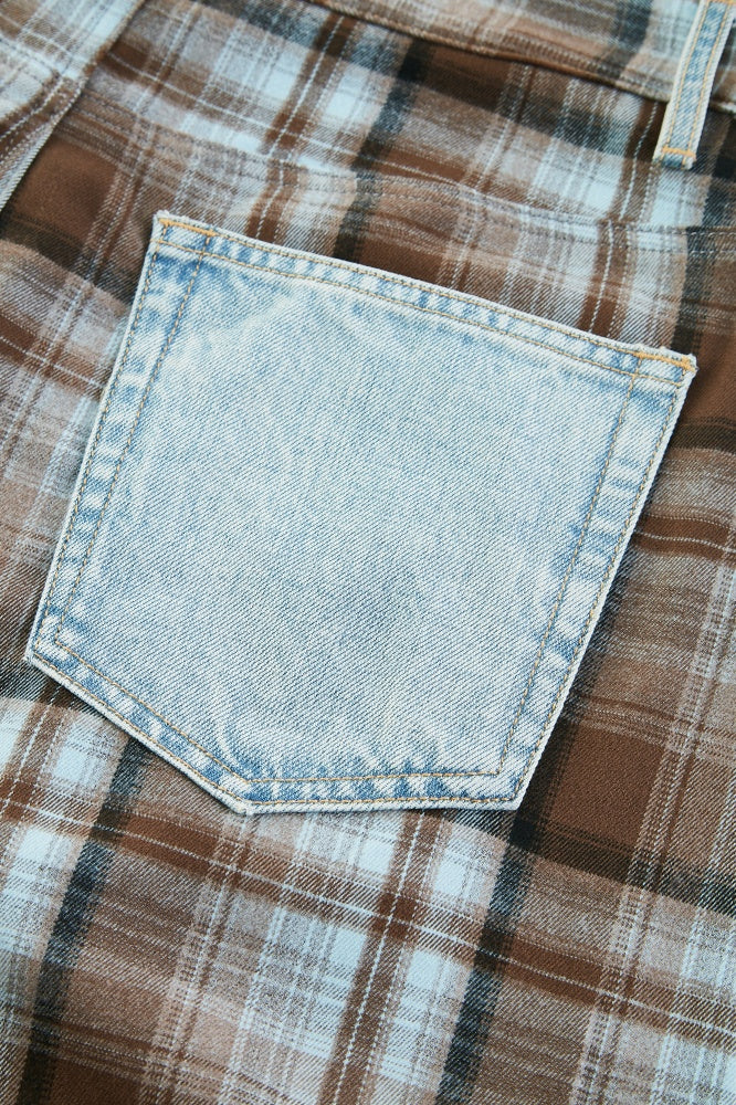 Plaid Baggy Jeans