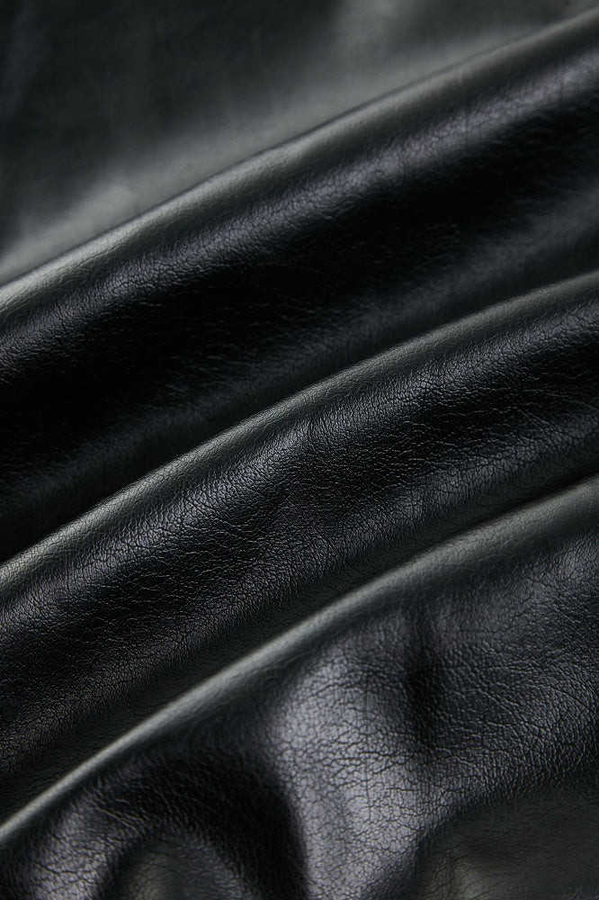 Contrast Oversized Leather Jacket