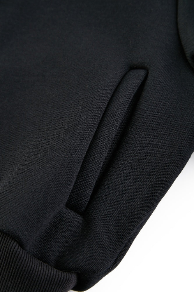Cropped Hoodie with Rhinestone Drawstrings