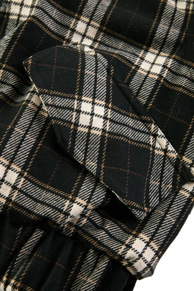 Plaid Bomber Jacket with Fur Lining
