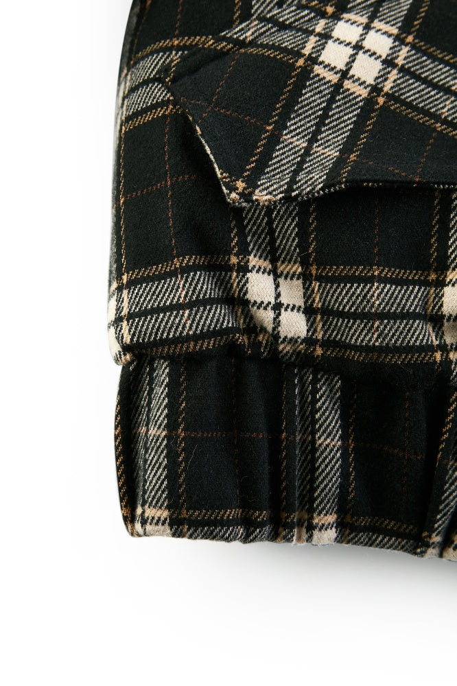Plaid Bomber Jacket with Fur Lining