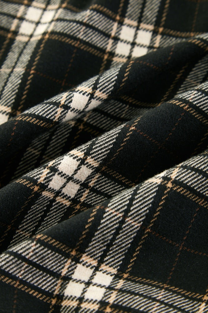 Plaid Bomber Jacket with Fur Lining