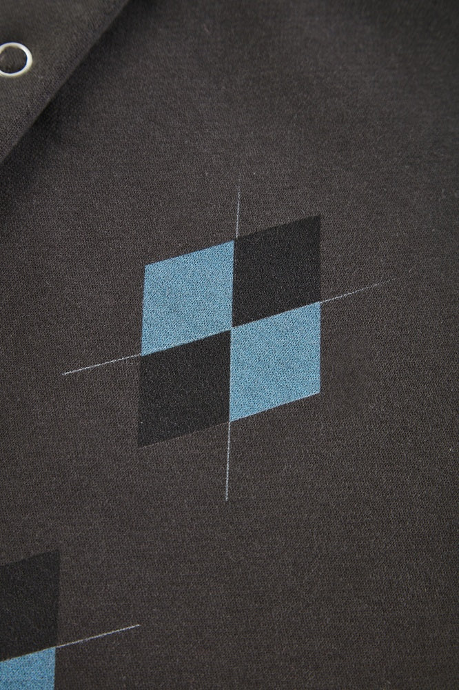 Cropped Argyle Fleece Cardigan