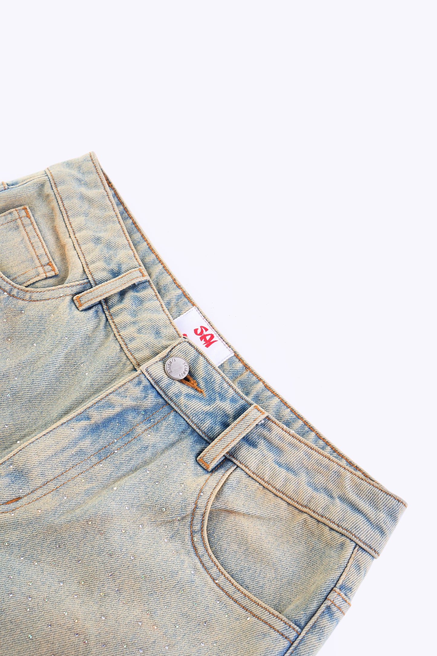 Clay Washed Rhinestone Jeans