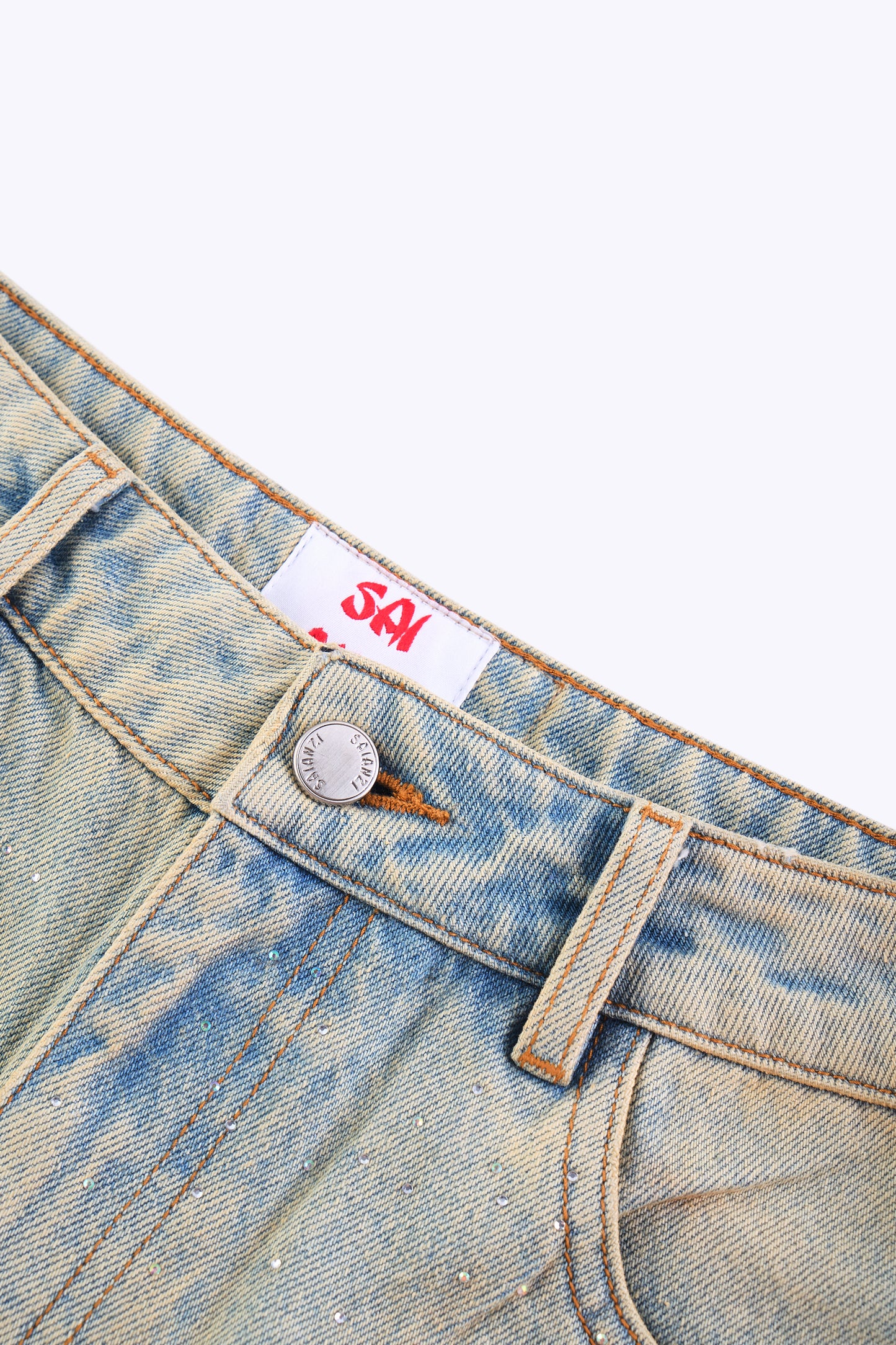 Clay Washed Rhinestone Jeans