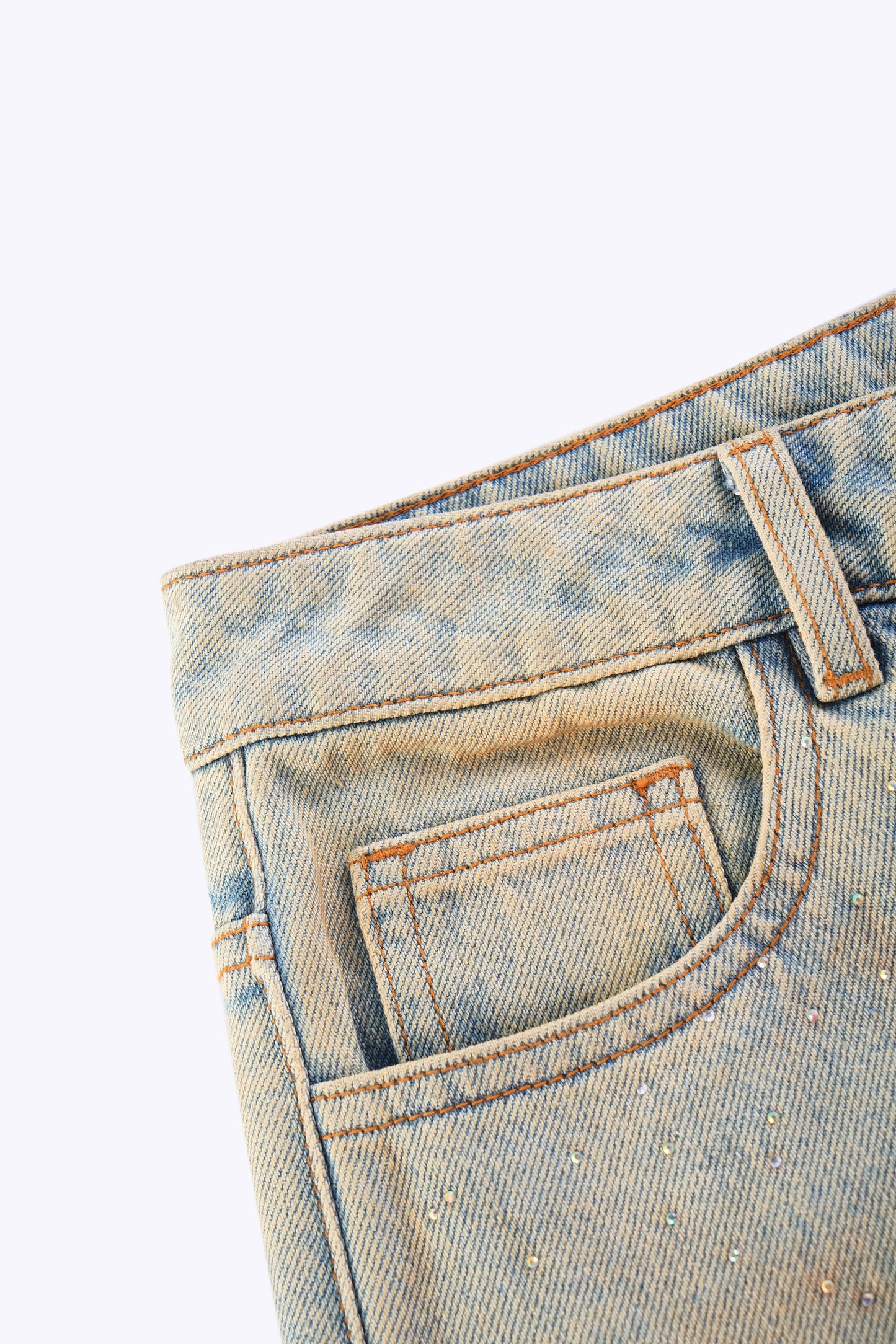 Clay Washed Rhinestone Jeans