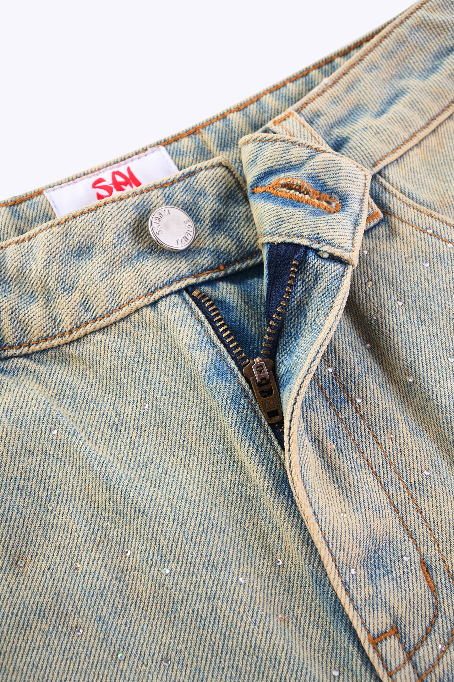 Clay Washed Rhinestone Jeans
