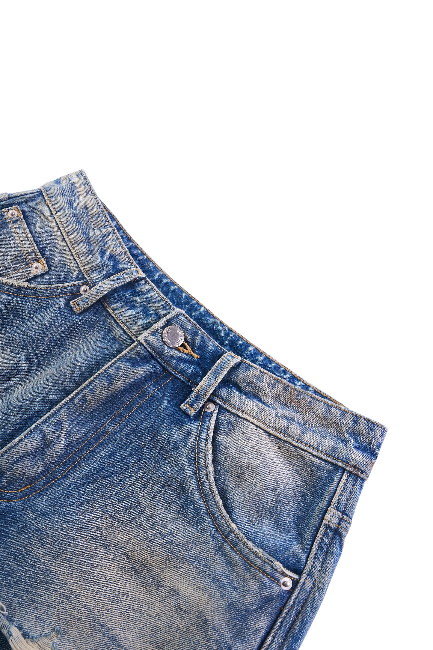 Overshirt Bilayer Distressed Jeans