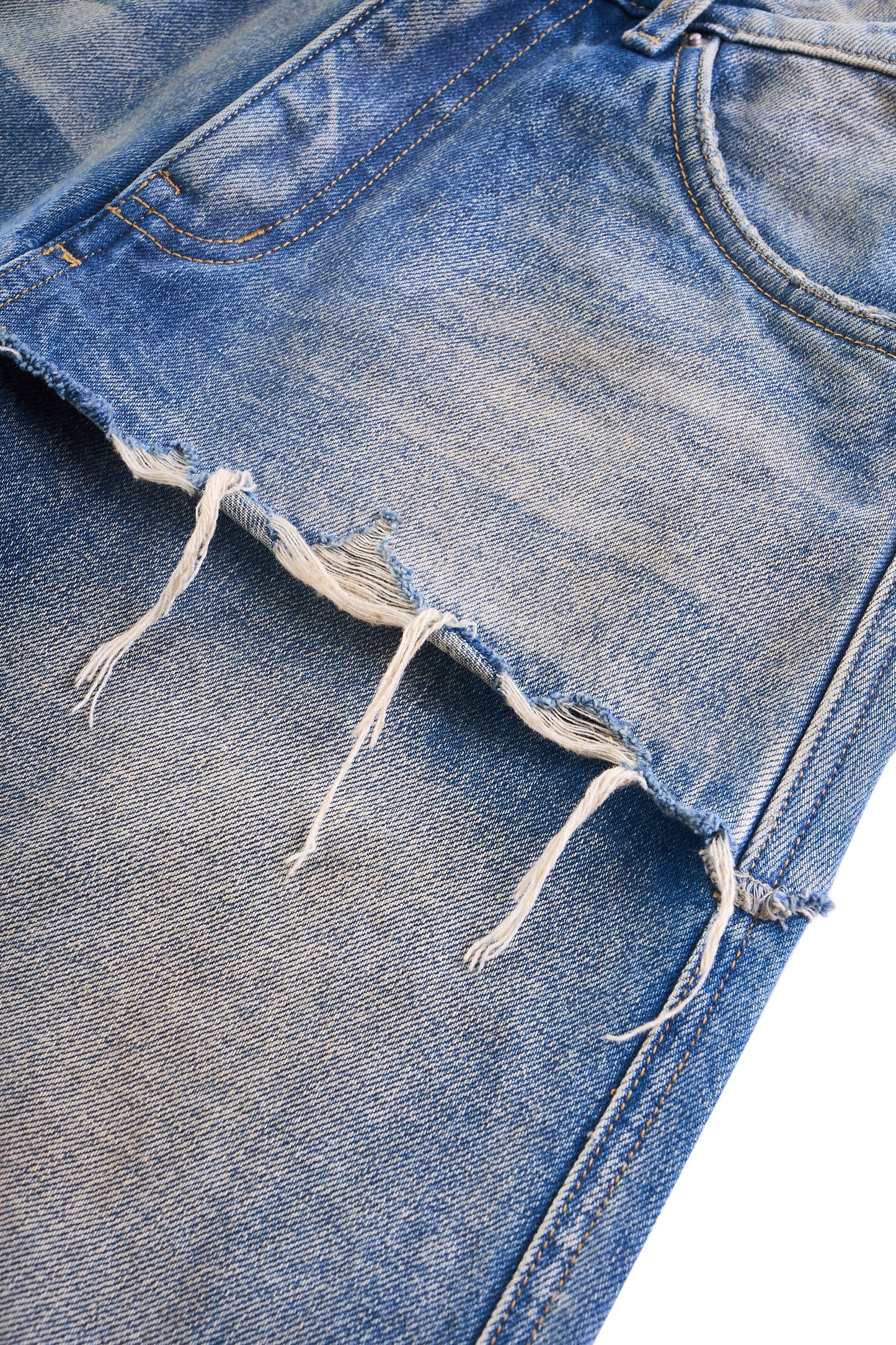 Overshirt Bilayer Distressed Jeans