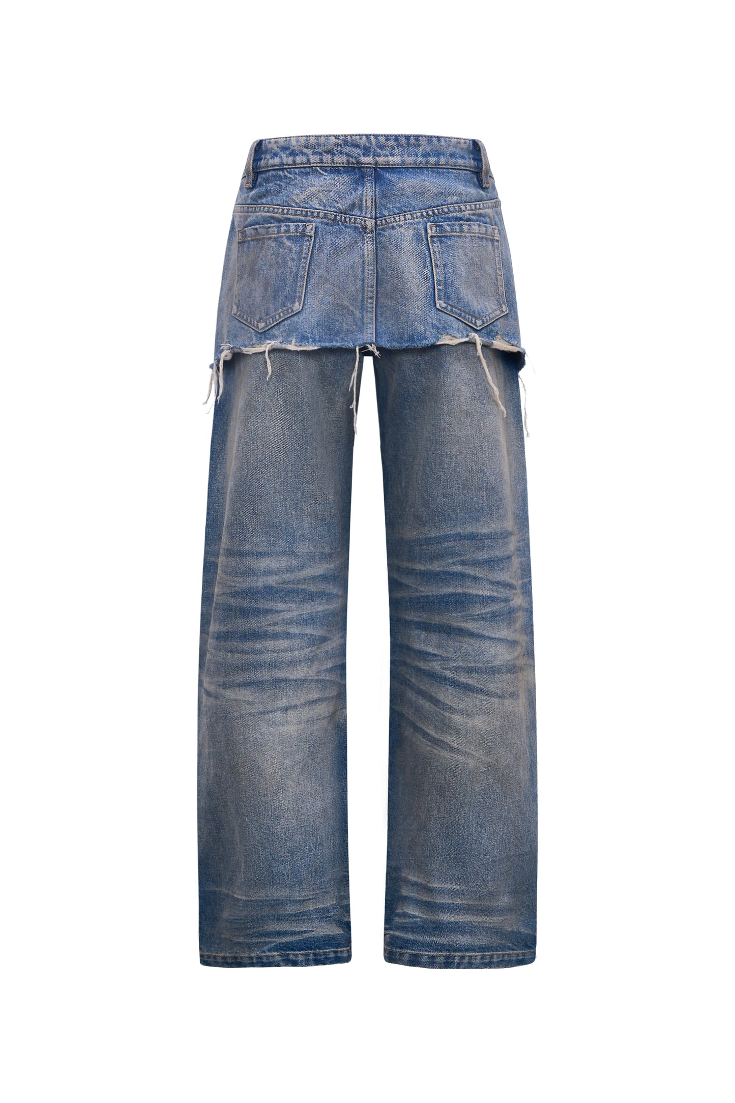 Overshirt Bilayer Distressed Jeans