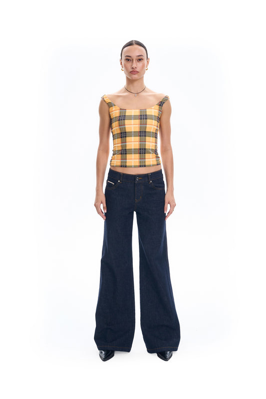 Plaid Knit  Tank Top