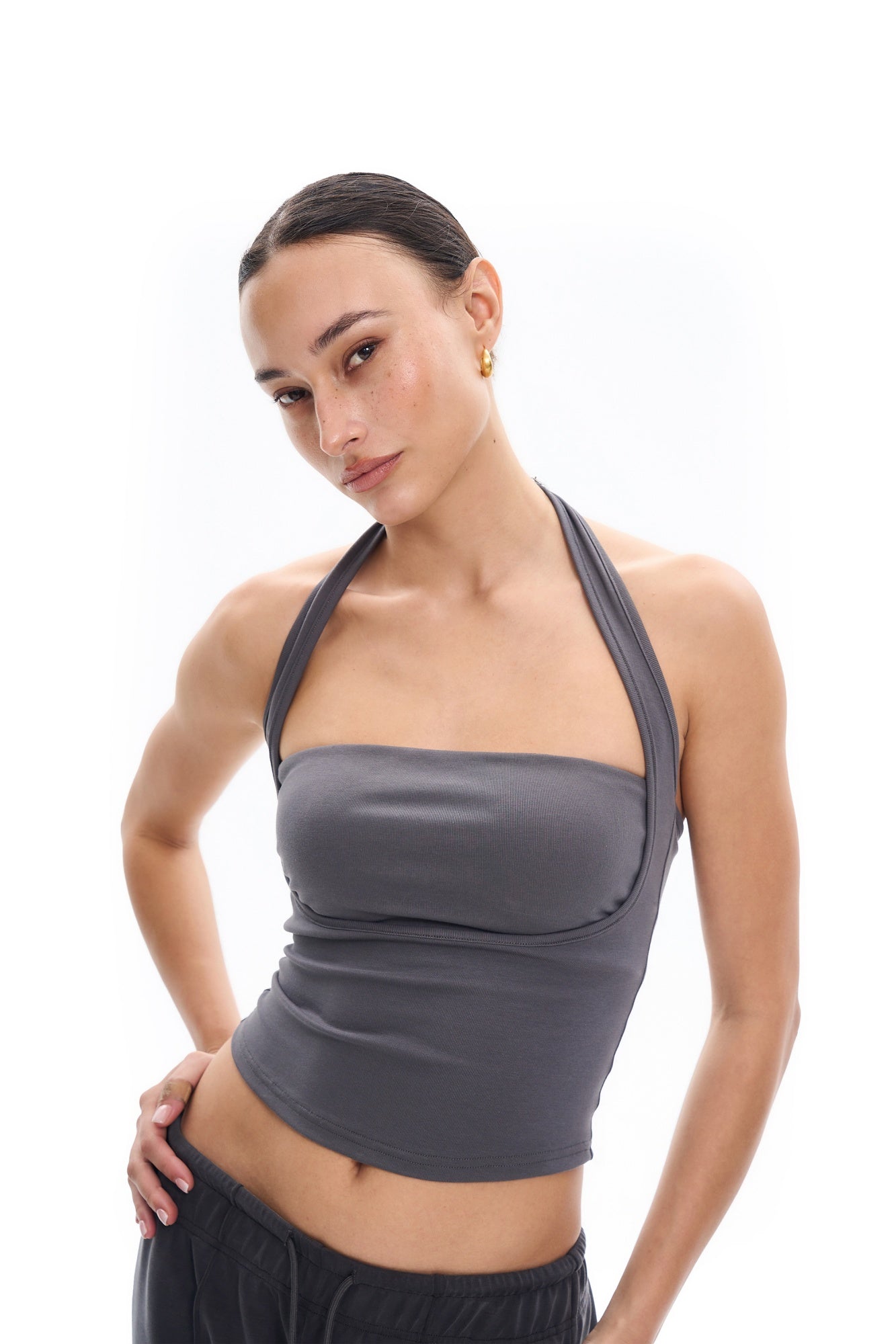 Sculpted Halter Tank Top