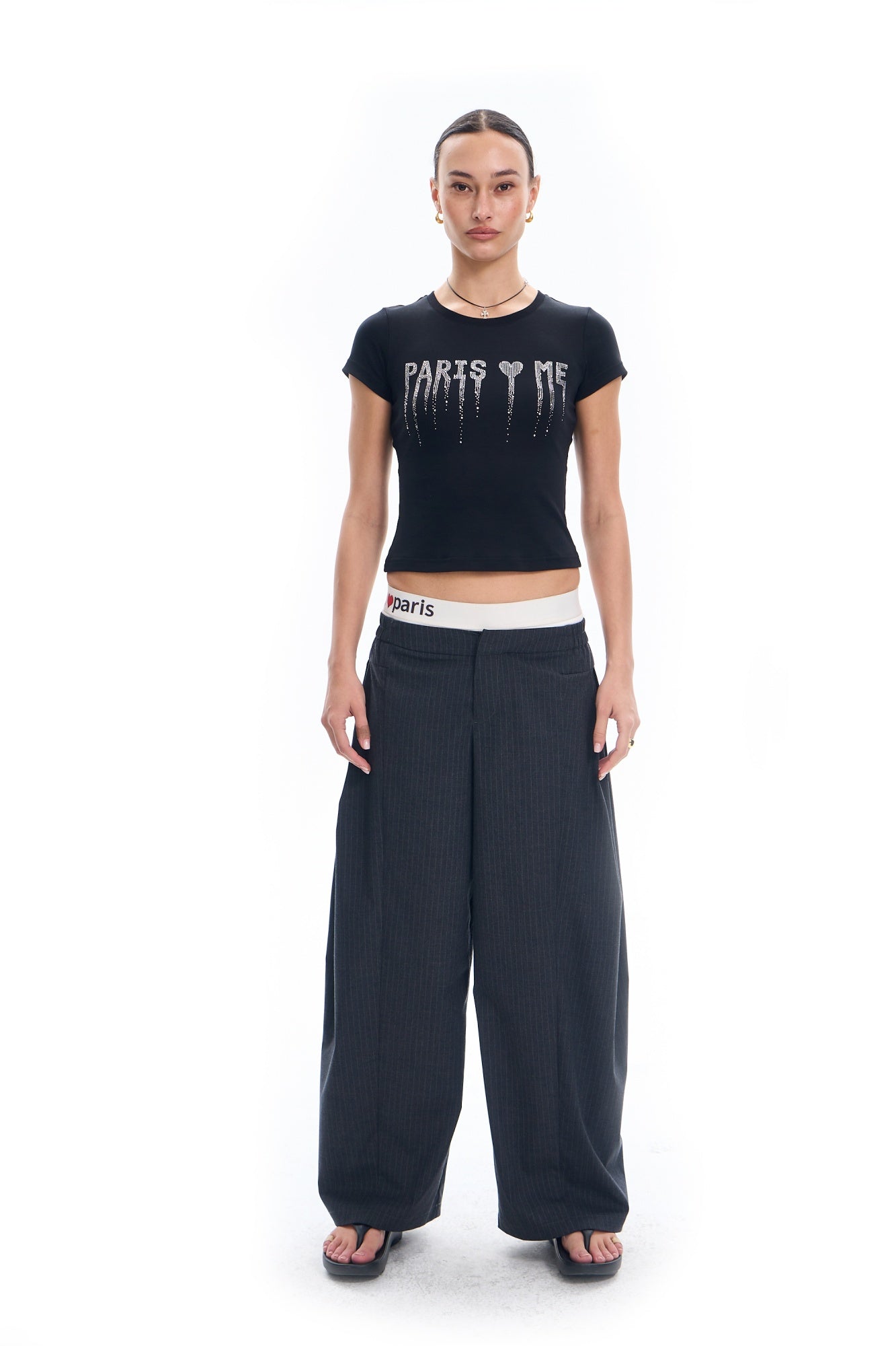 Paris Love Me Rhinestone Tee