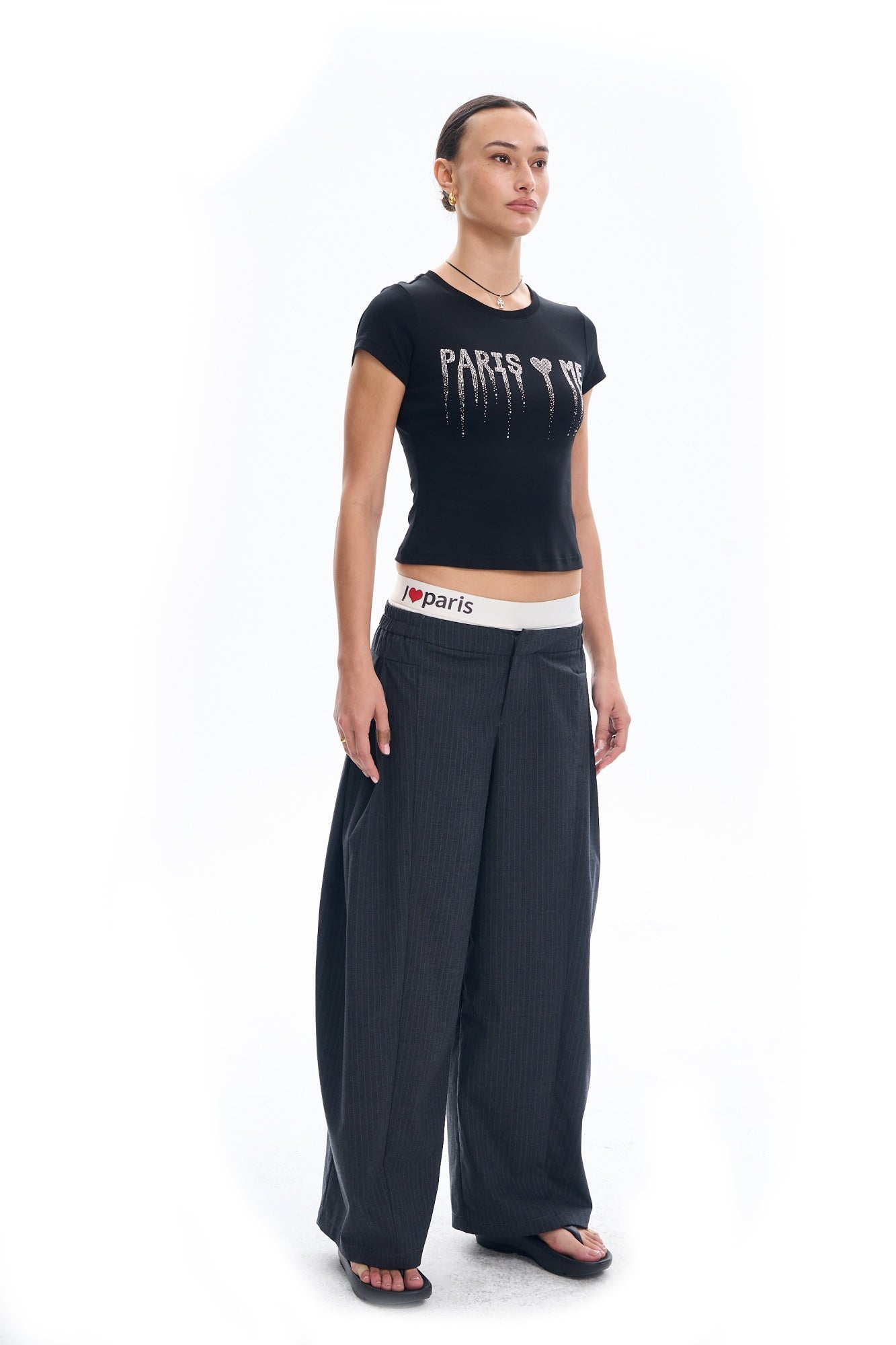 Paris Love Me Rhinestone Tee