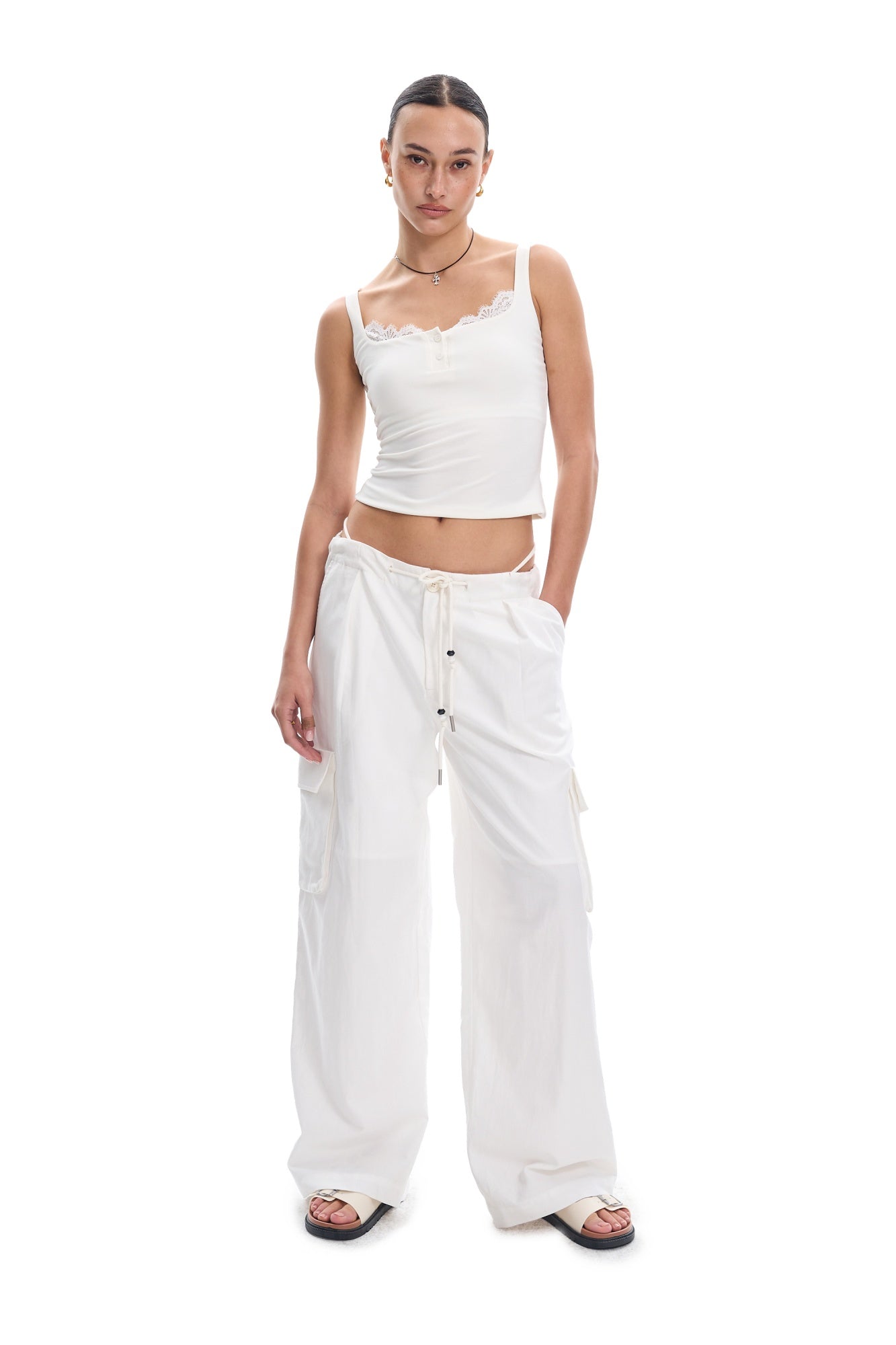 Drawstring Parachute Pants