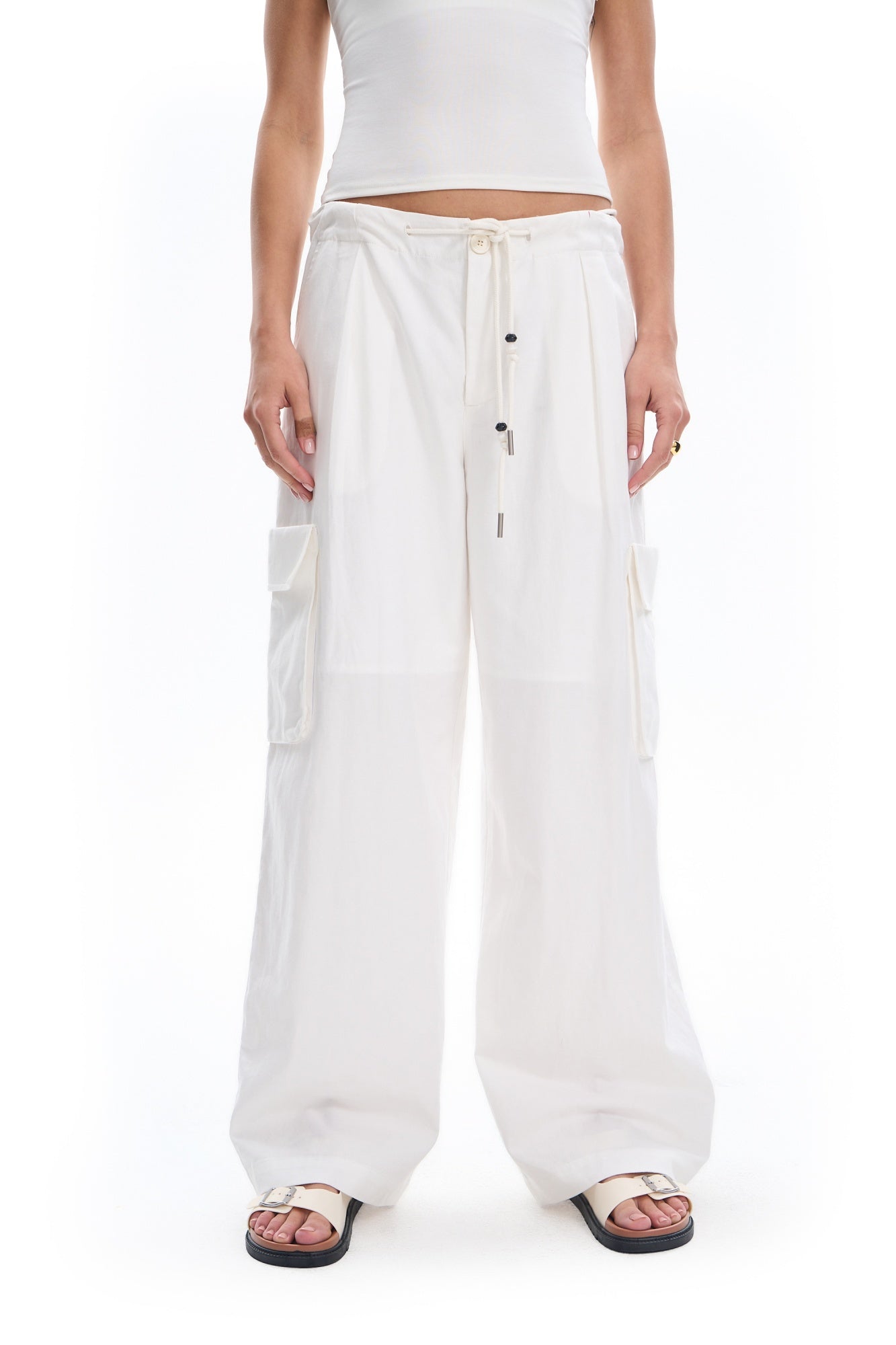 Drawstring Parachute Pants