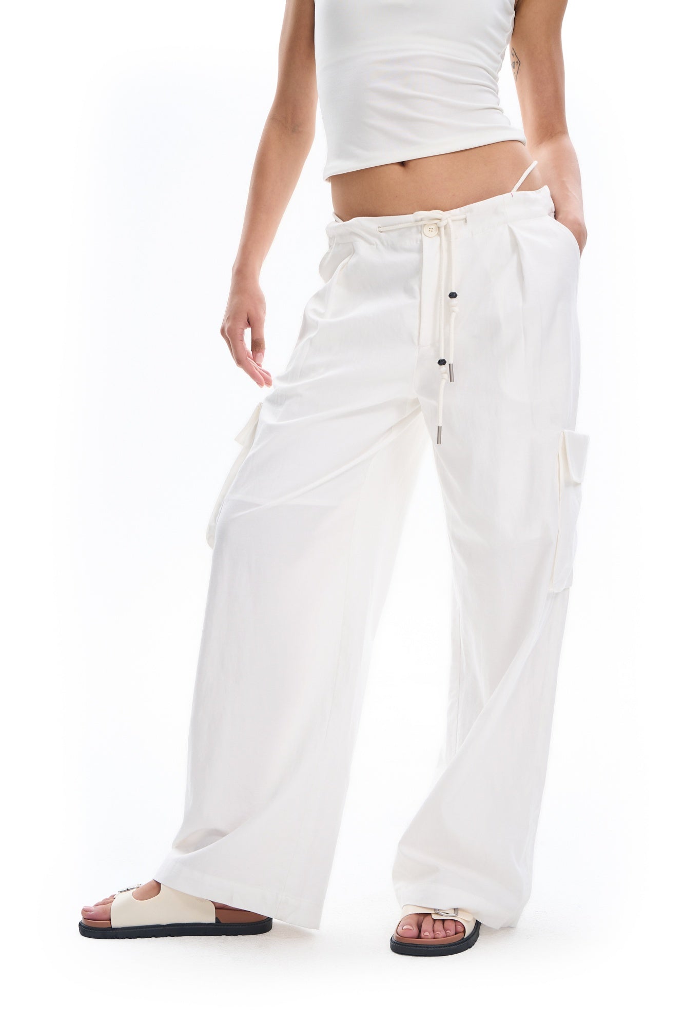 Drawstring Parachute Pants
