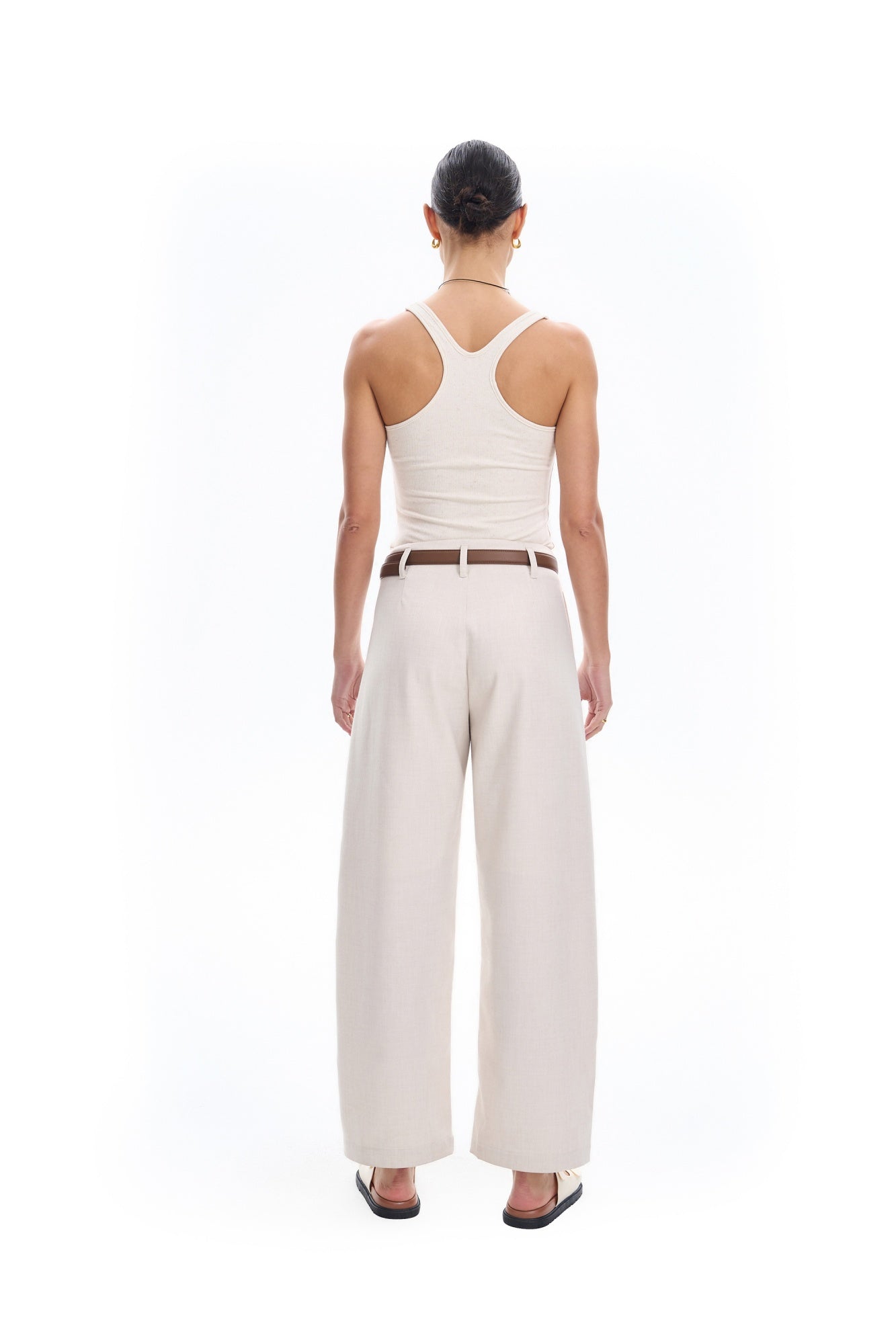 Oatmeal Square Neck Tank Top