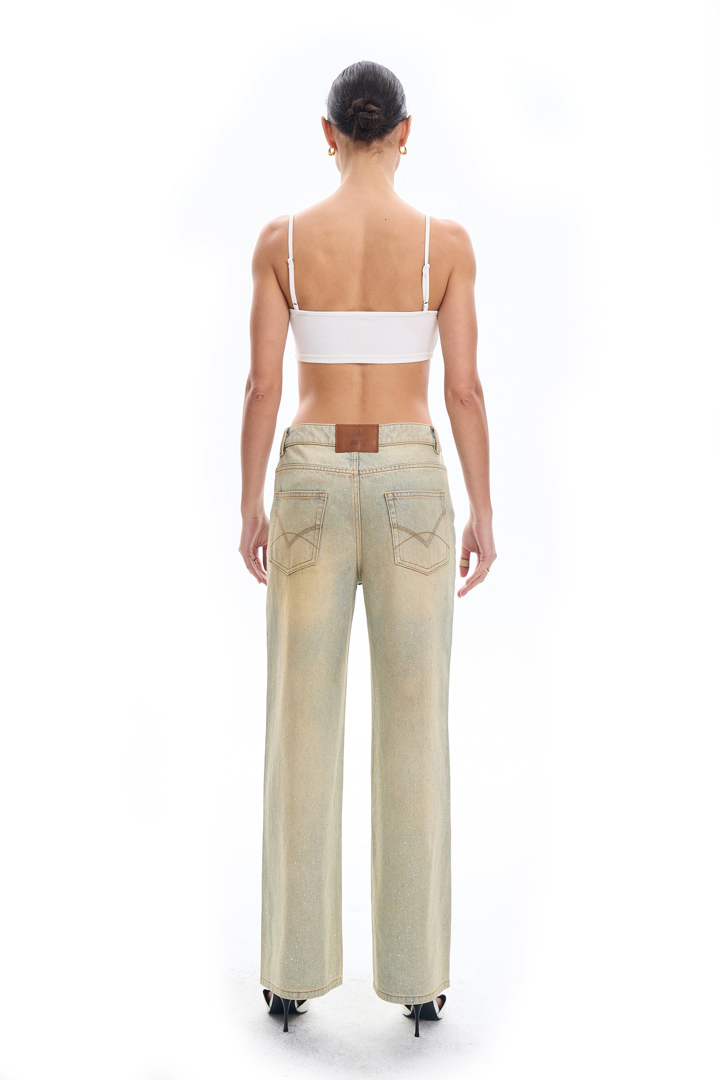 Clay Washed Rhinestone Jeans