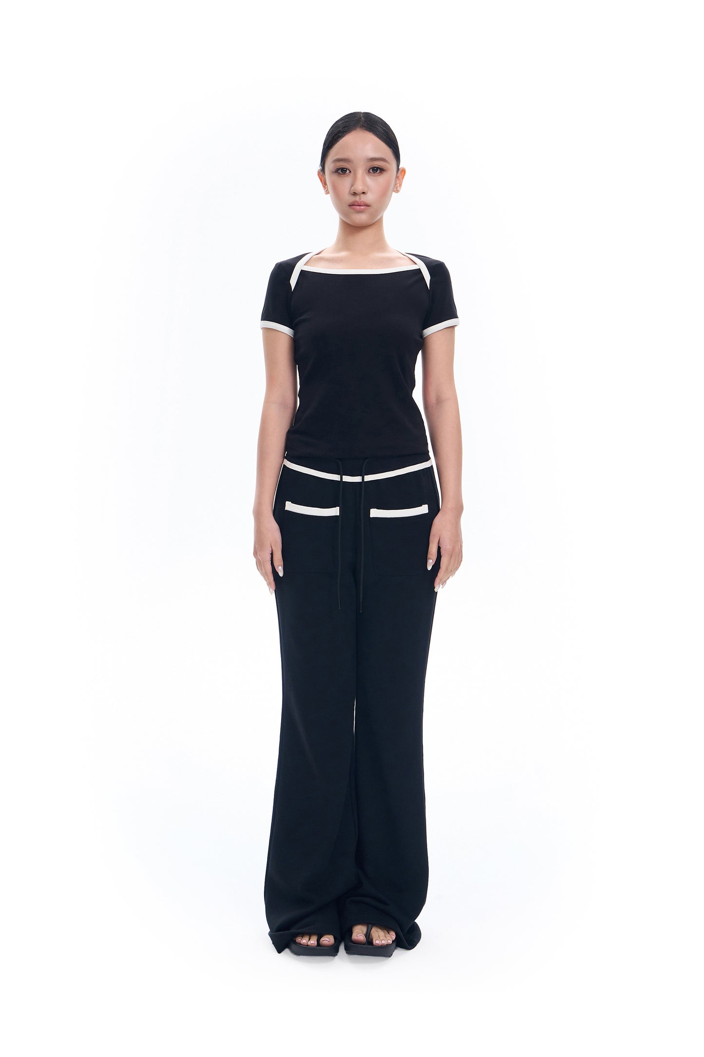 Boatneck Contrast Top