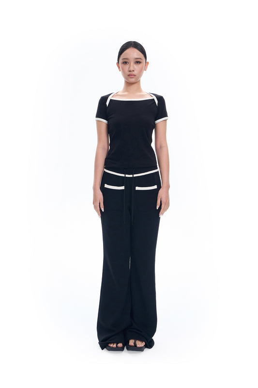 Boatneck Contrast Top