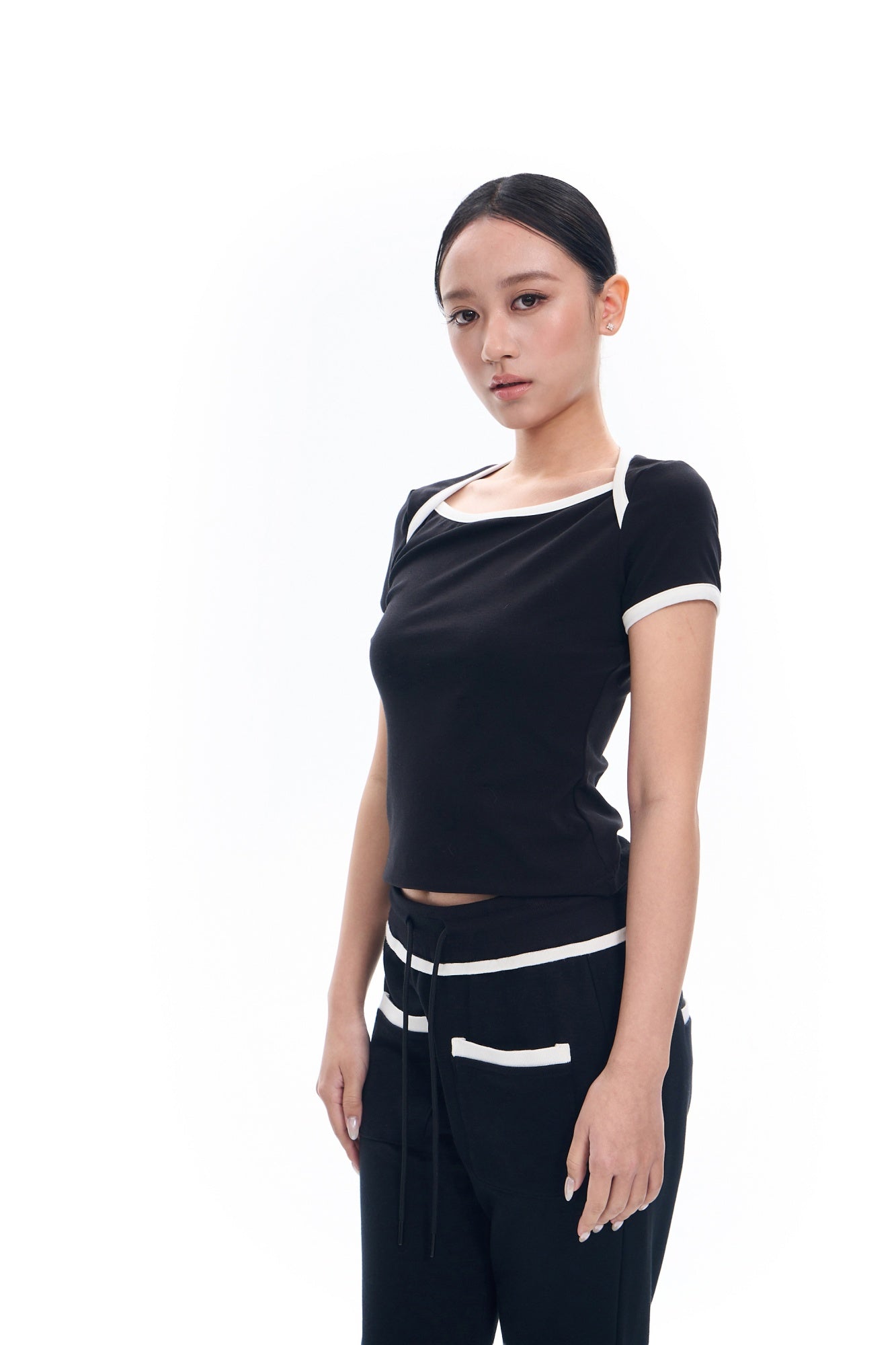 Boatneck Contrast Top