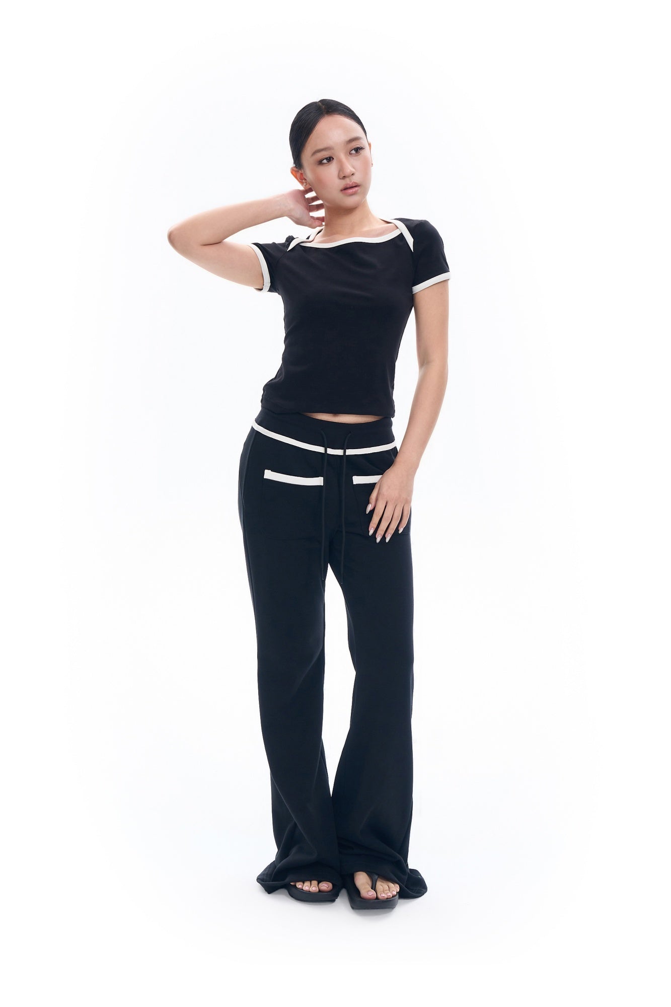 Boatneck Contrast Top