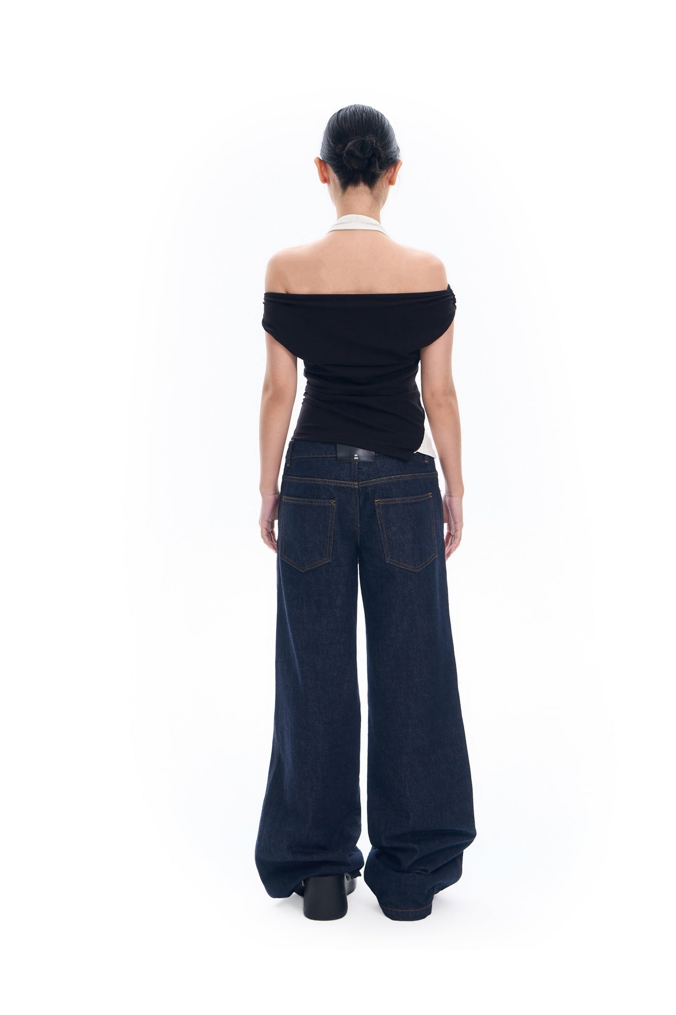 Halter Spliced Off Shoulder Top