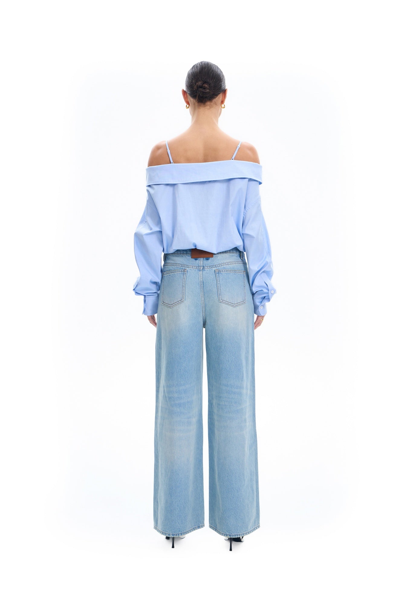 Off Shoulder Tie Shirt