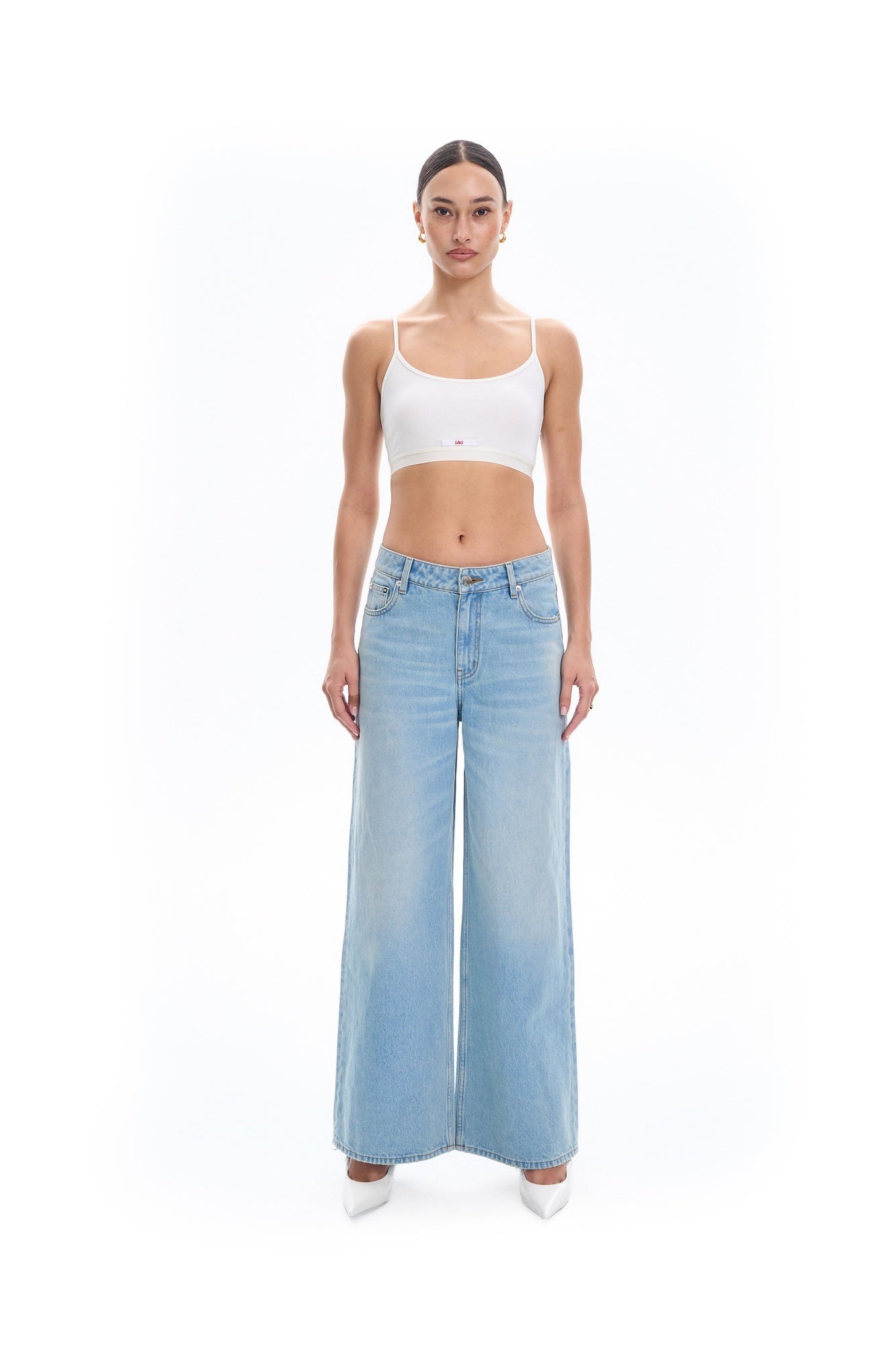 V-Waist Straight Jeans