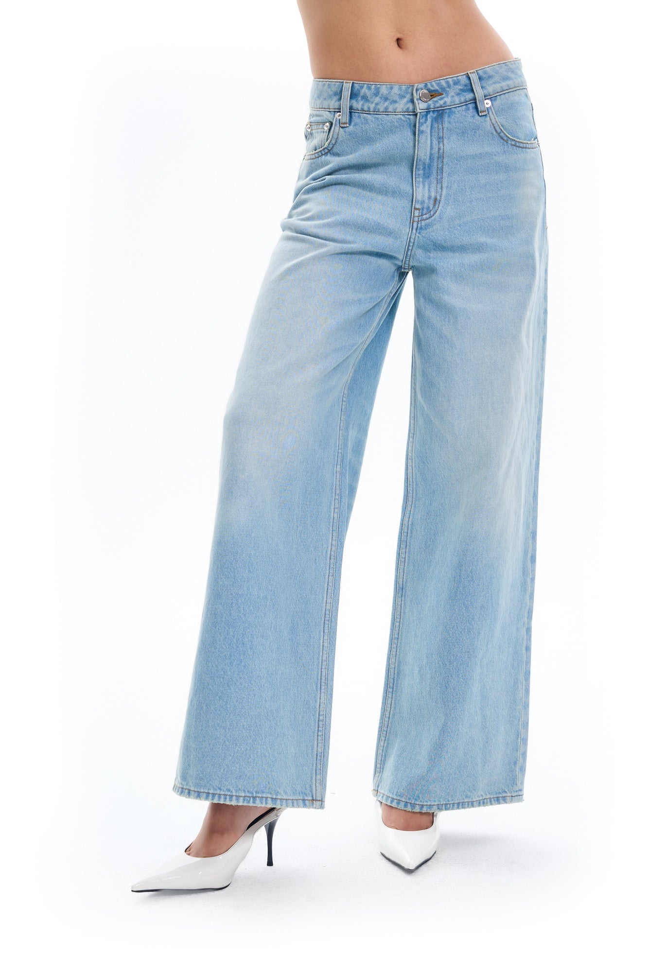V-Waist Straight Jeans