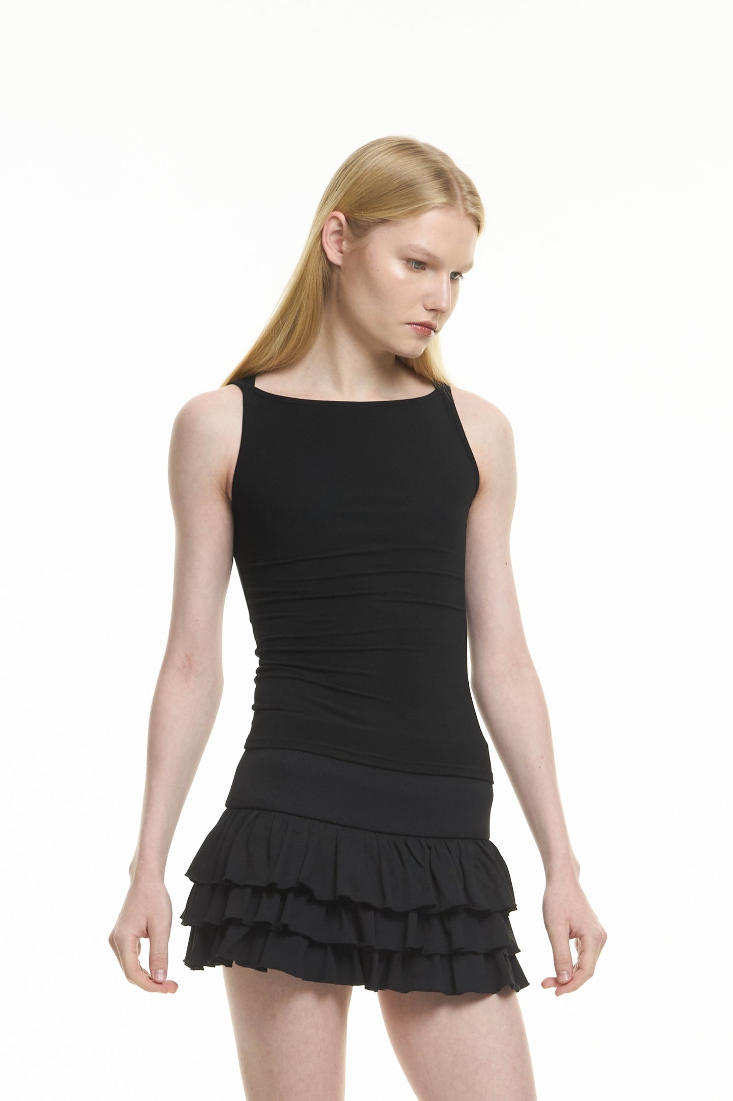 knit boatneck tank top