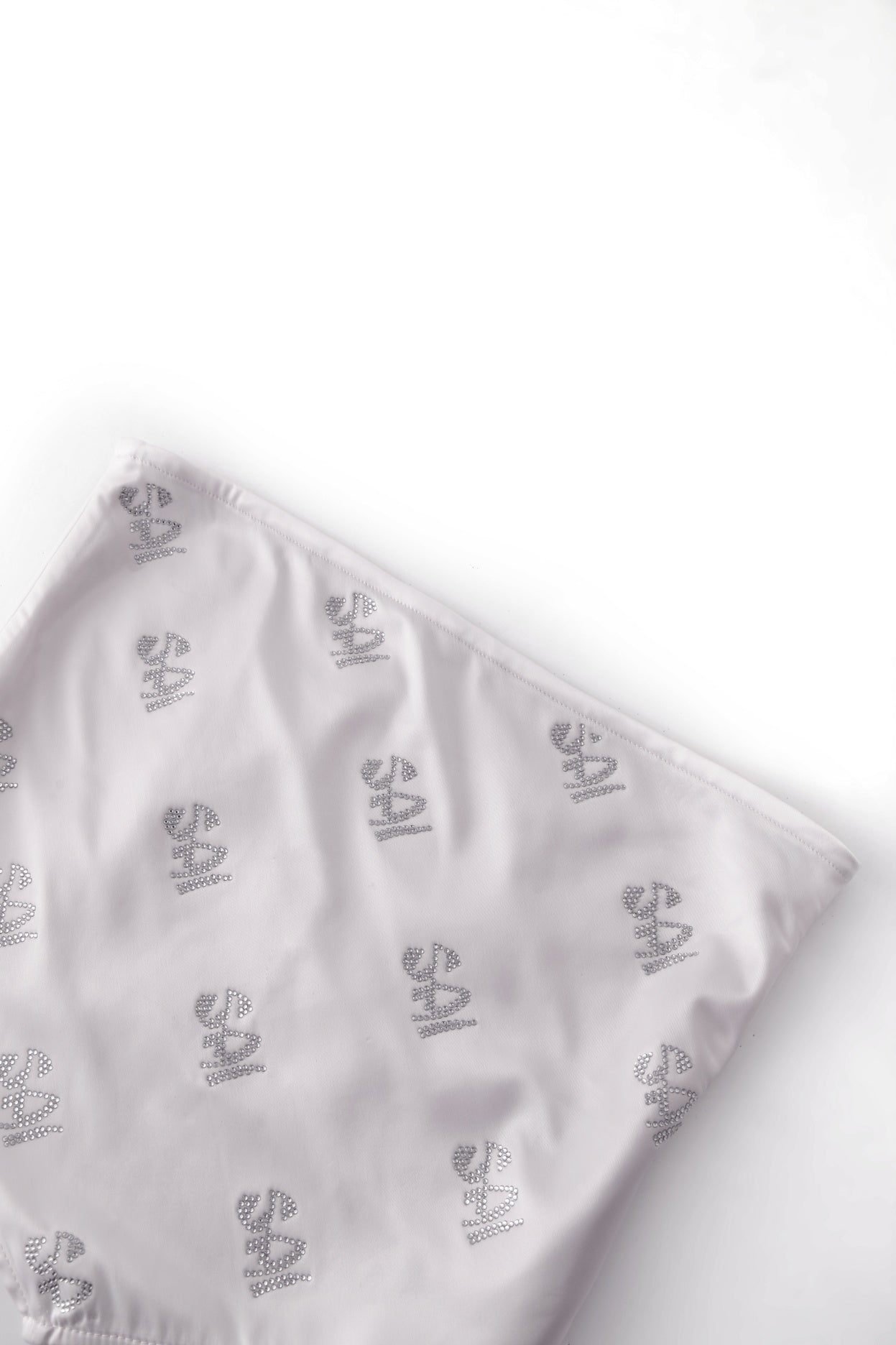 sai logo satin hotfix strapless top