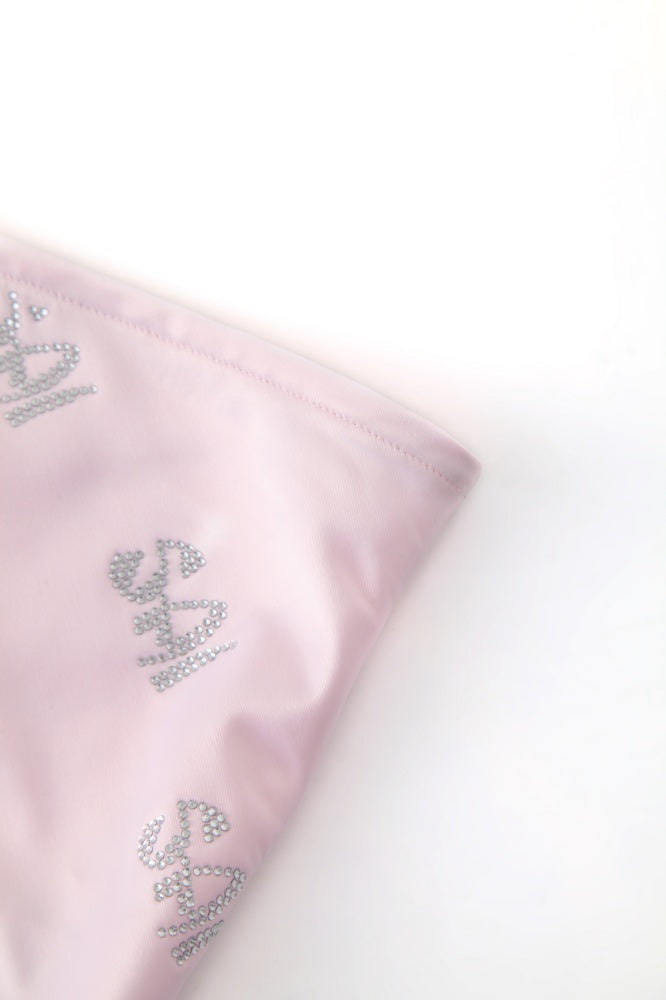 sai logo satin hotfix strapless top