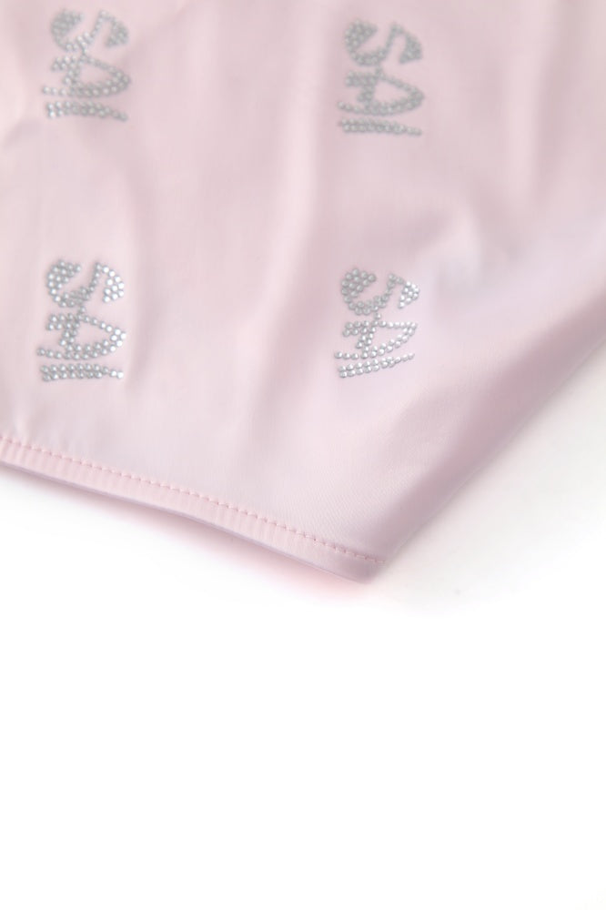 sai logo satin hotfix strapless top