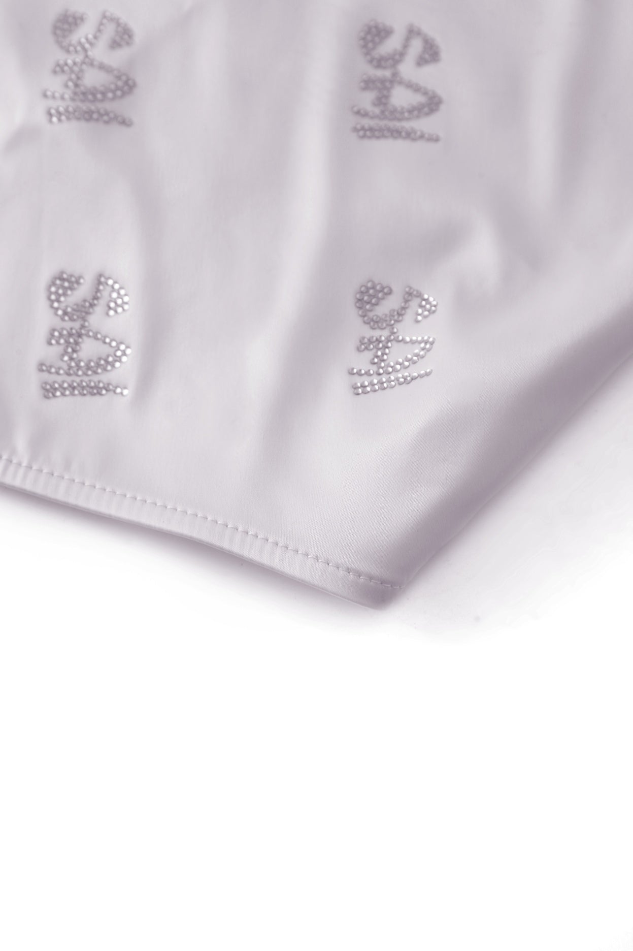 sai logo satin hotfix strapless top