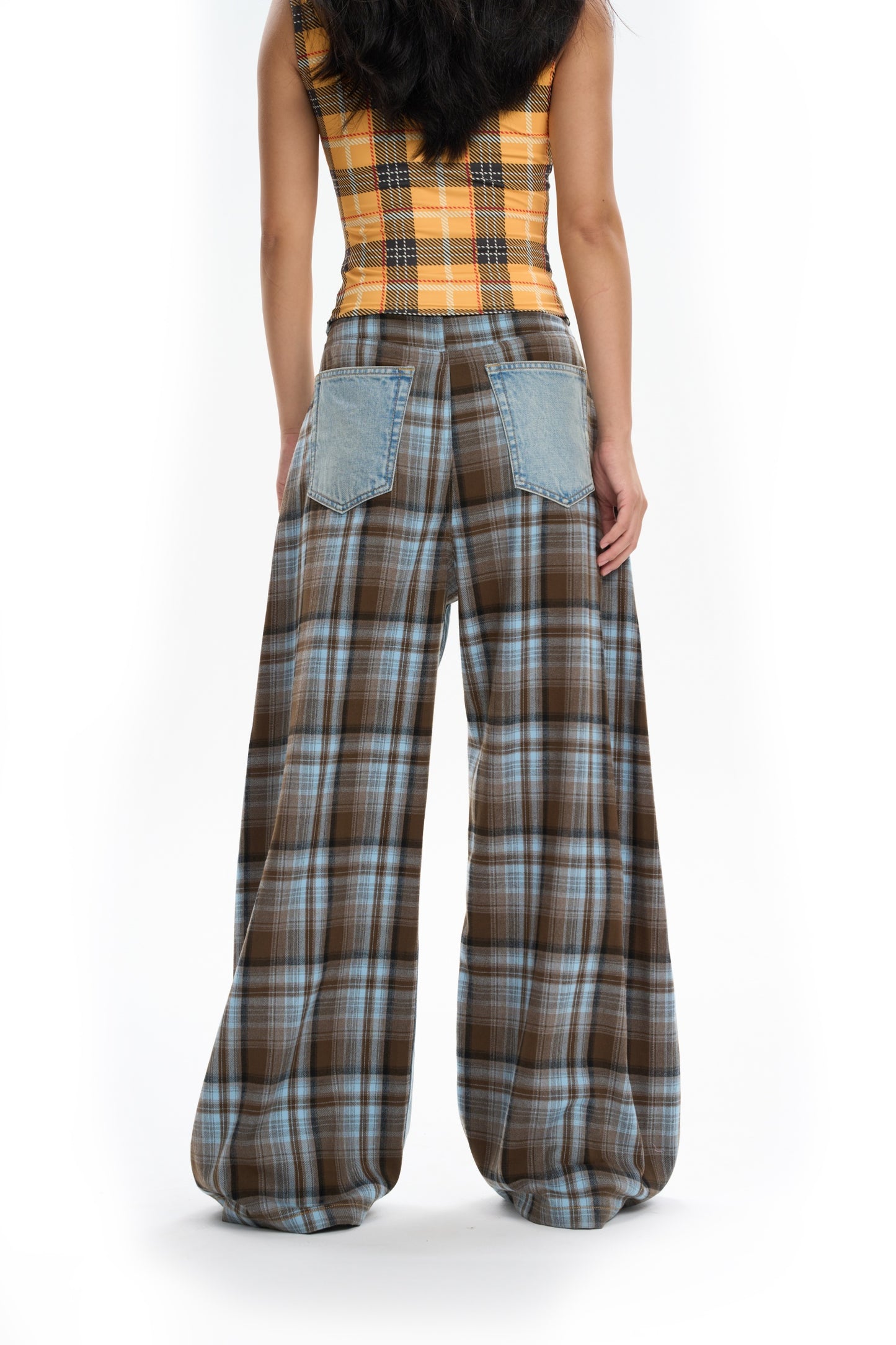 Plaid Baggy Jeans