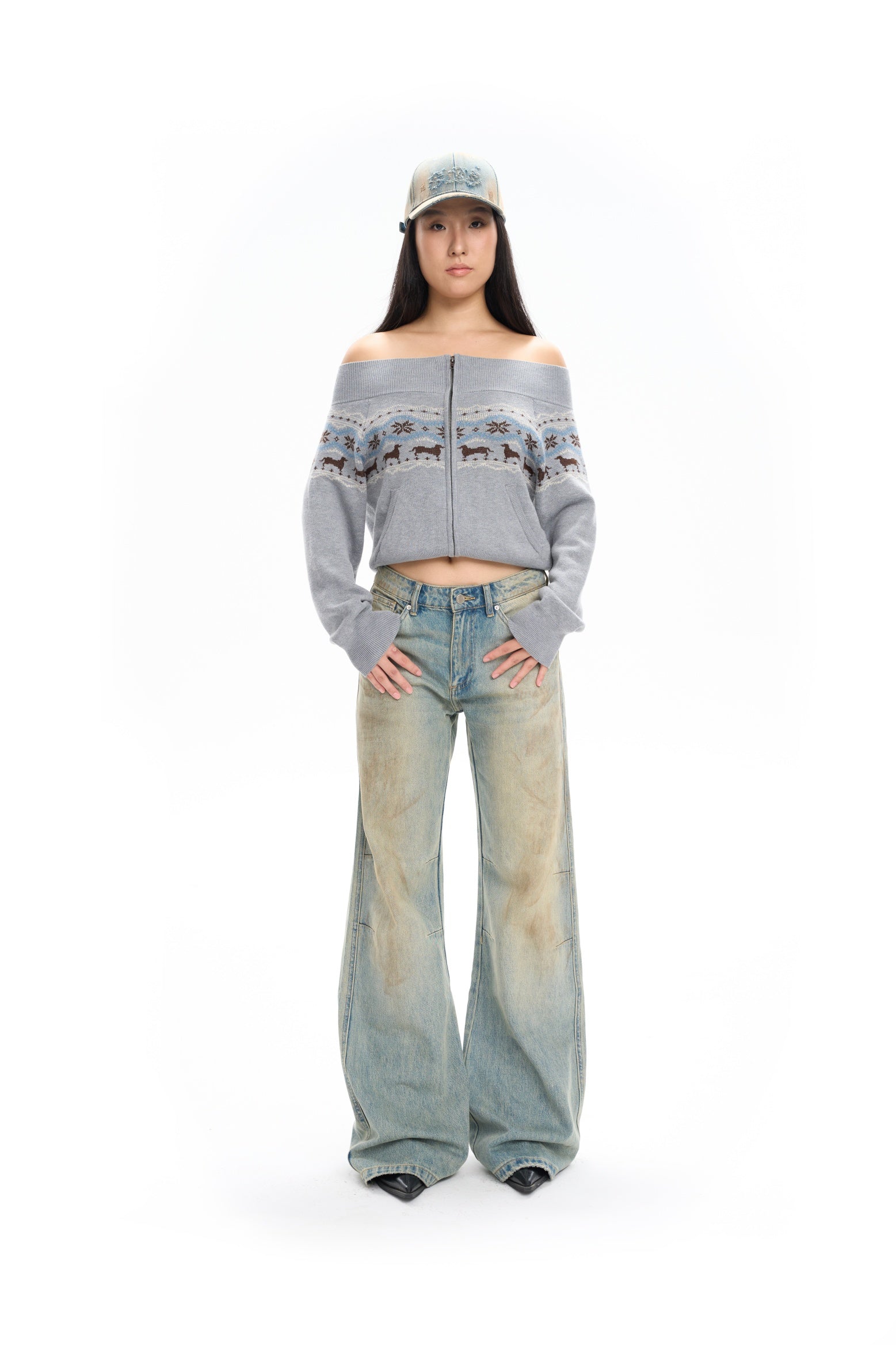 Off Shoulder Dachshund Sweater – Saianzi Store