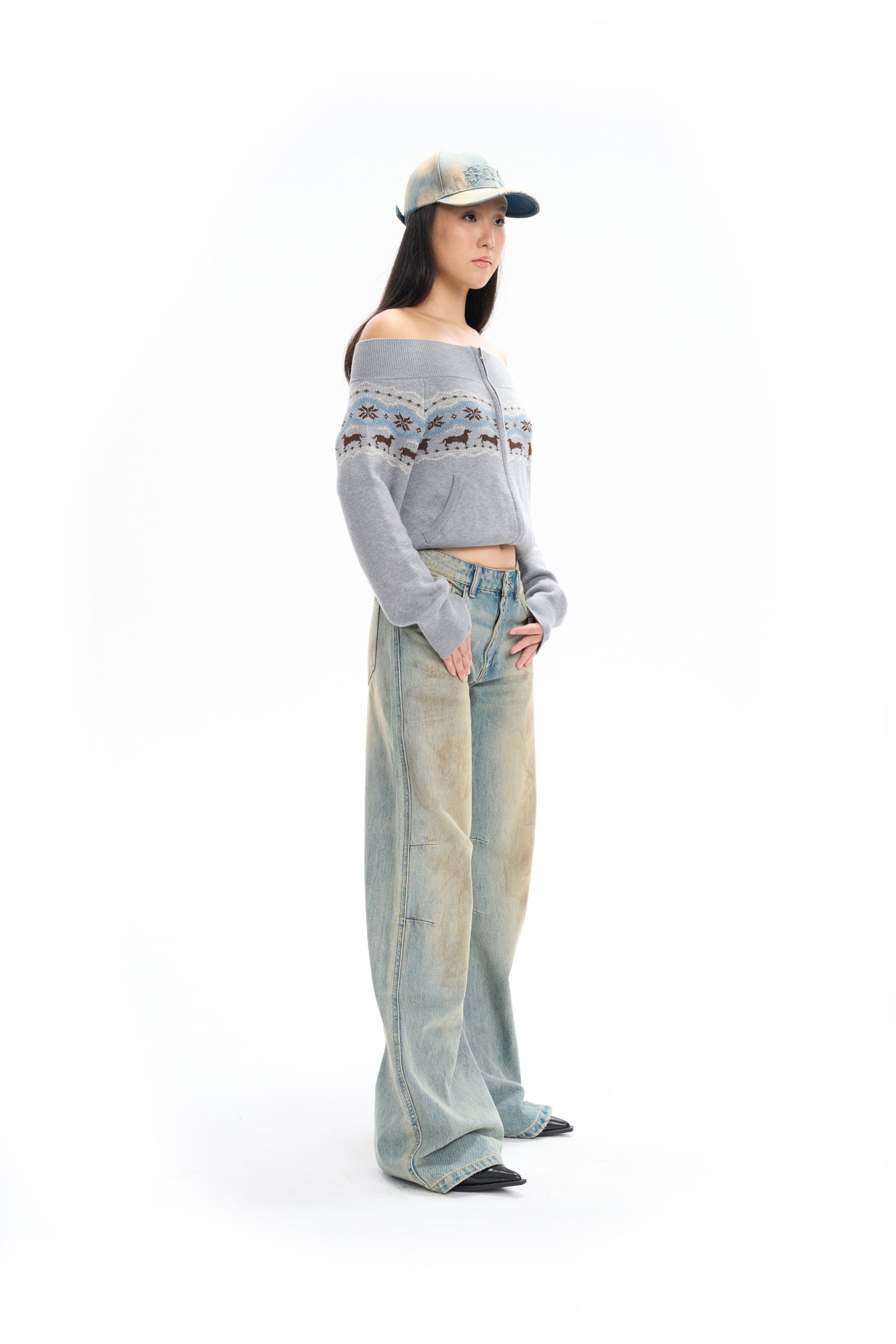 Off Shoulder Dachshund Sweater