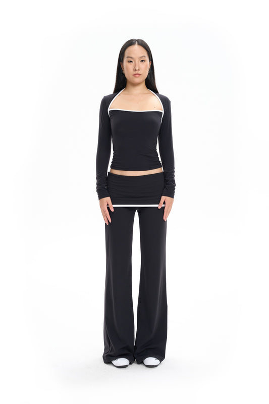 Contrast Foldover Lounge Pants