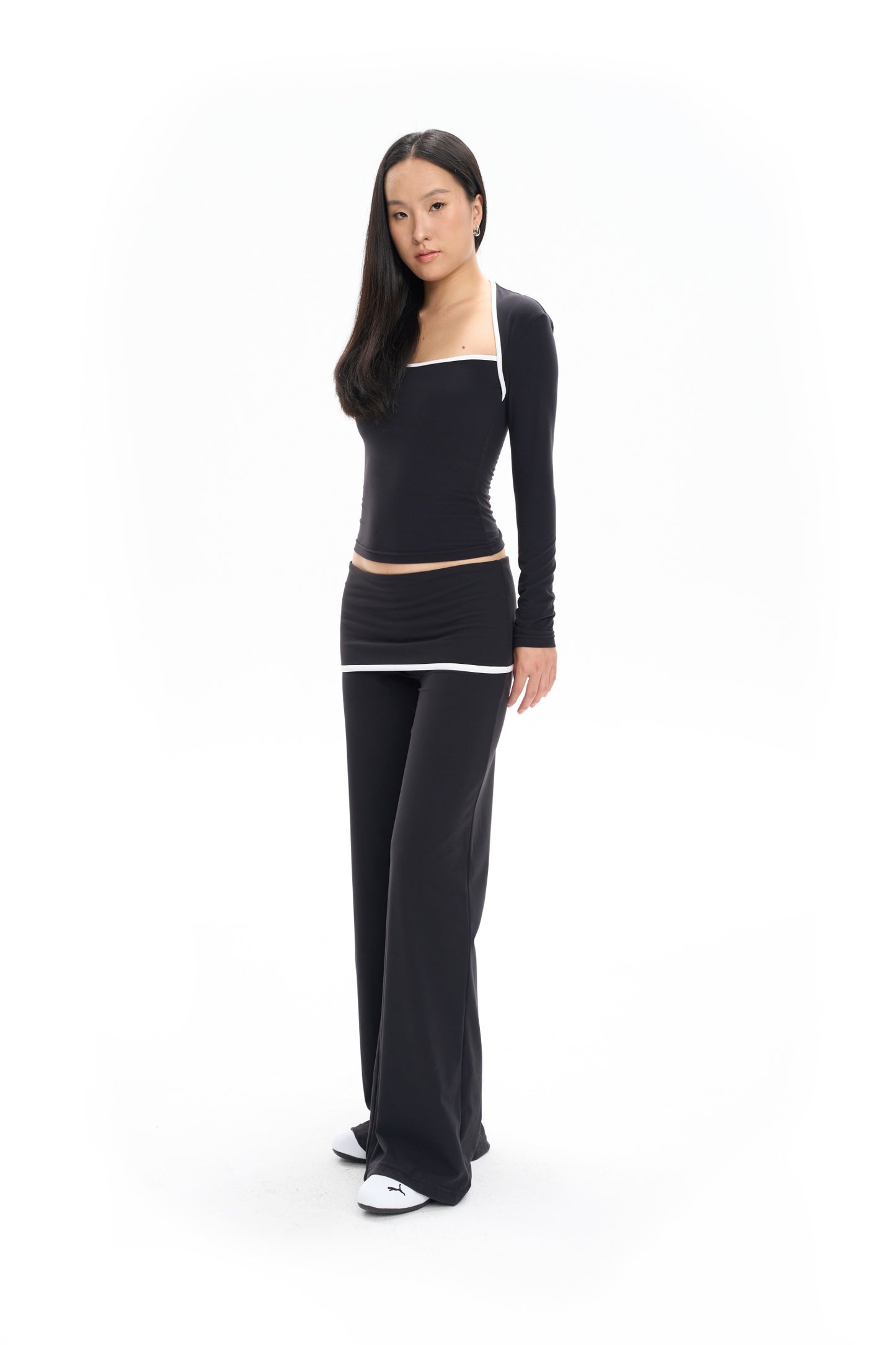 Contrast Foldover Lounge Pants
